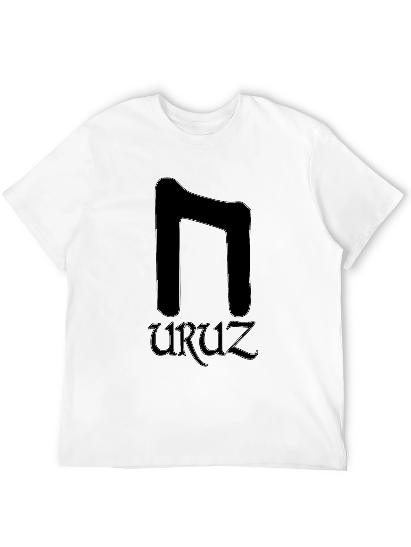 Uruz Rune Black T-Shirt - Viking Symbol Tee
