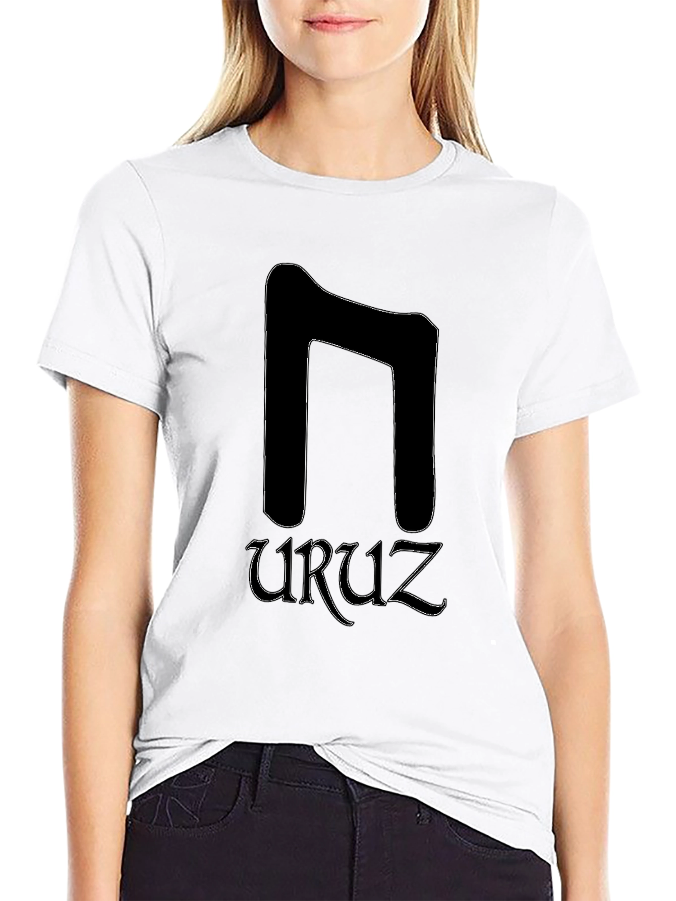 Uruz Rune Black T-Shirt - Viking Symbol Tee