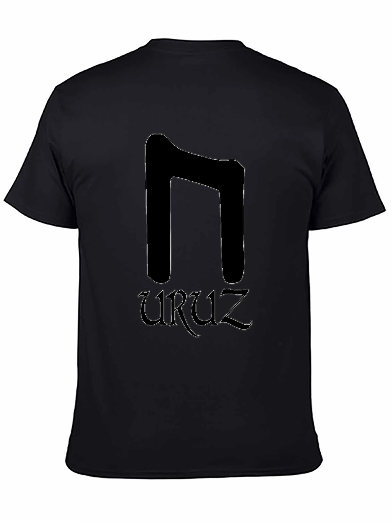 Uruz Rune Black T-Shirt - Viking Symbol Tee