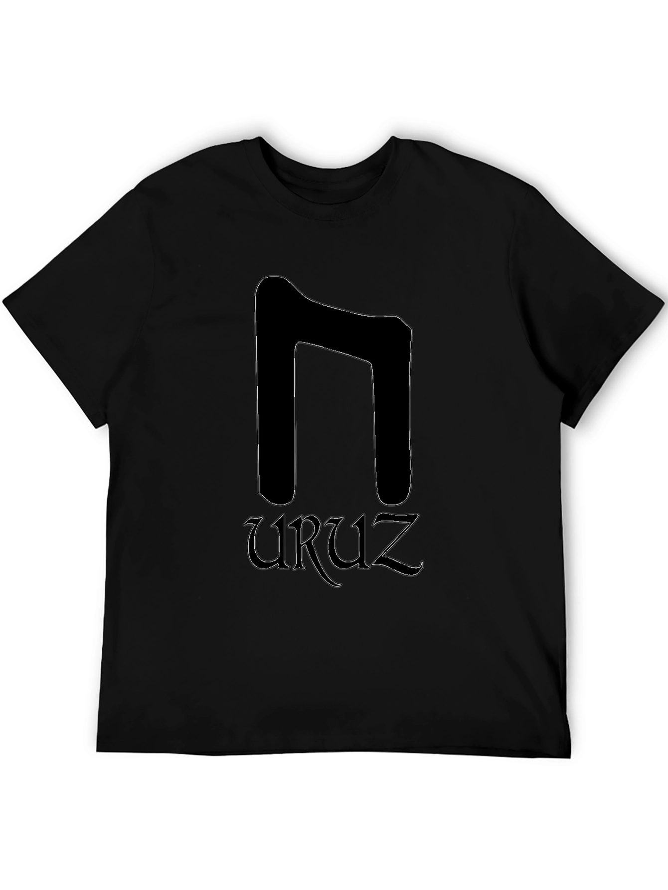 Uruz Rune Black T-Shirt - Viking Symbol Tee