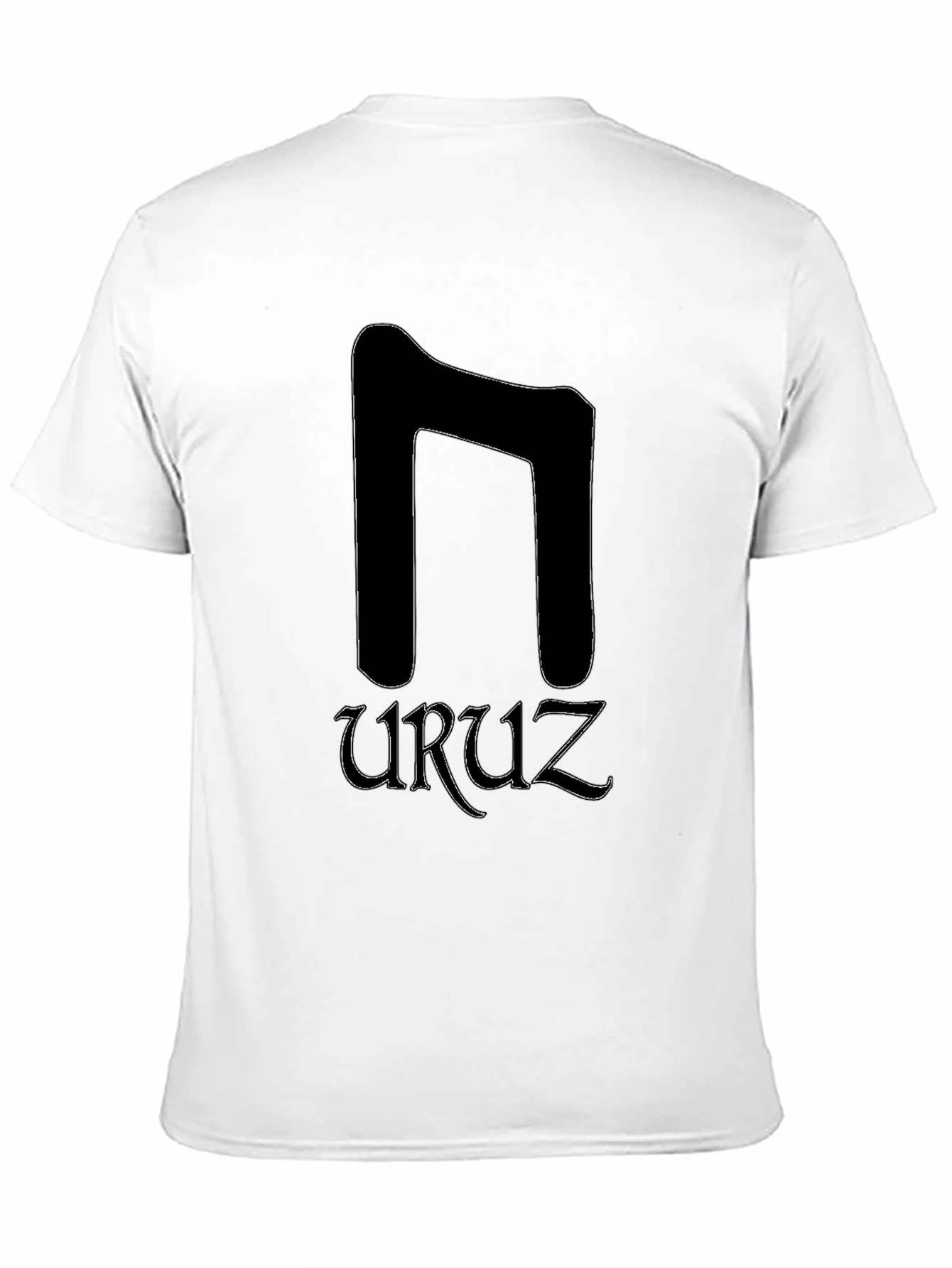 Uruz Rune Black T-Shirt - Viking Symbol Tee