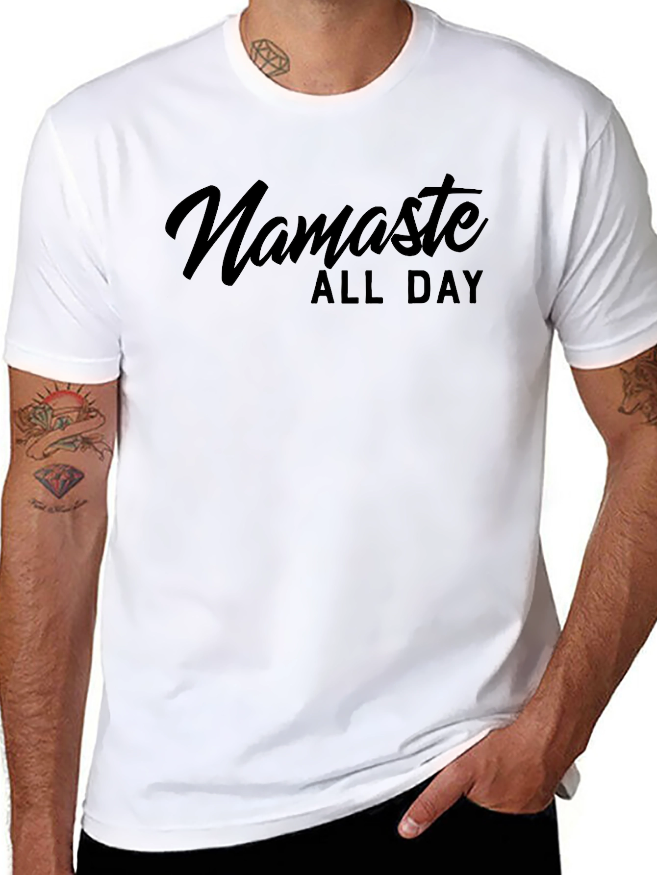 Namaste All Day Graphic Tee - Black Casual T-Shirt