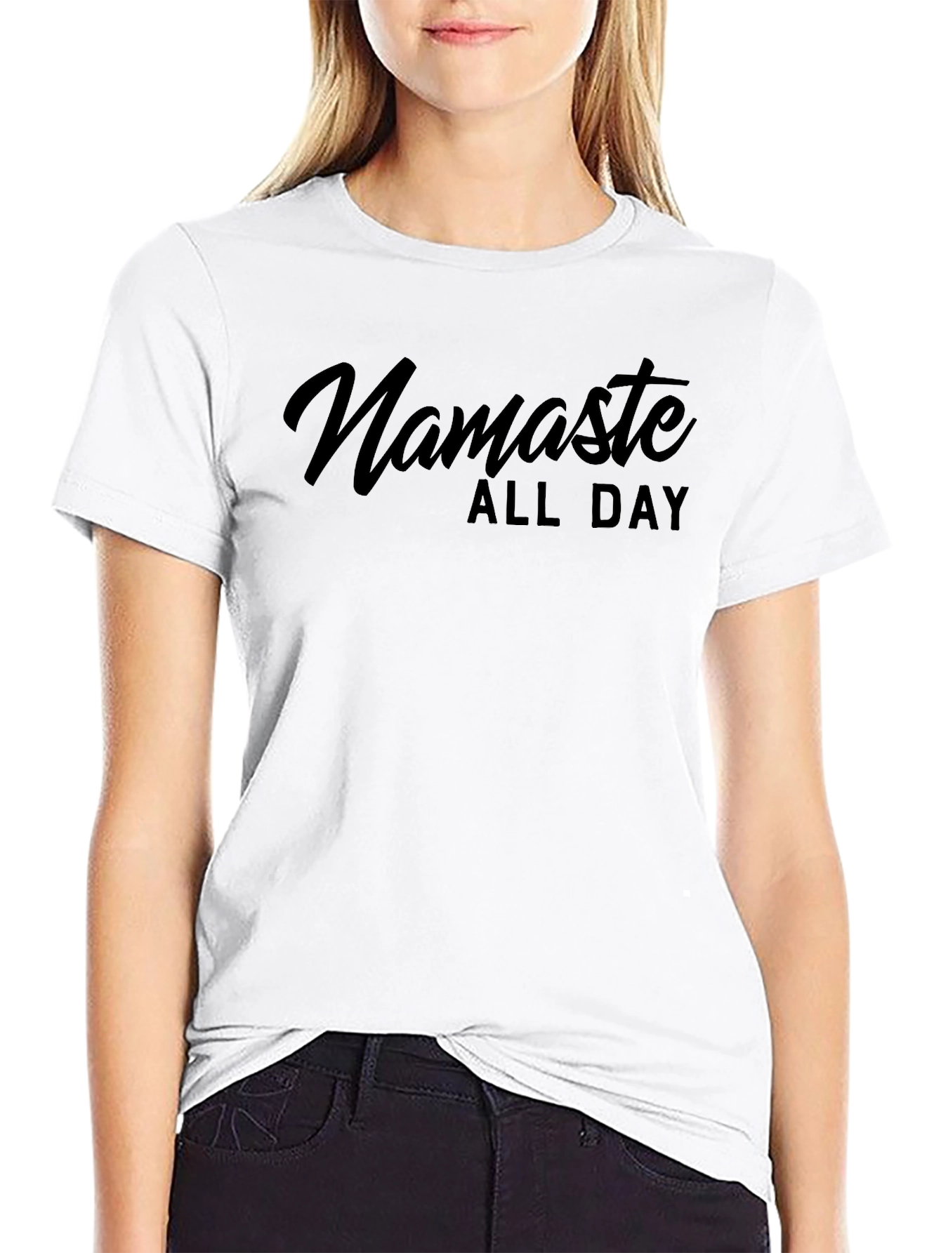 Namaste All Day Graphic Tee - Black Casual T-Shirt