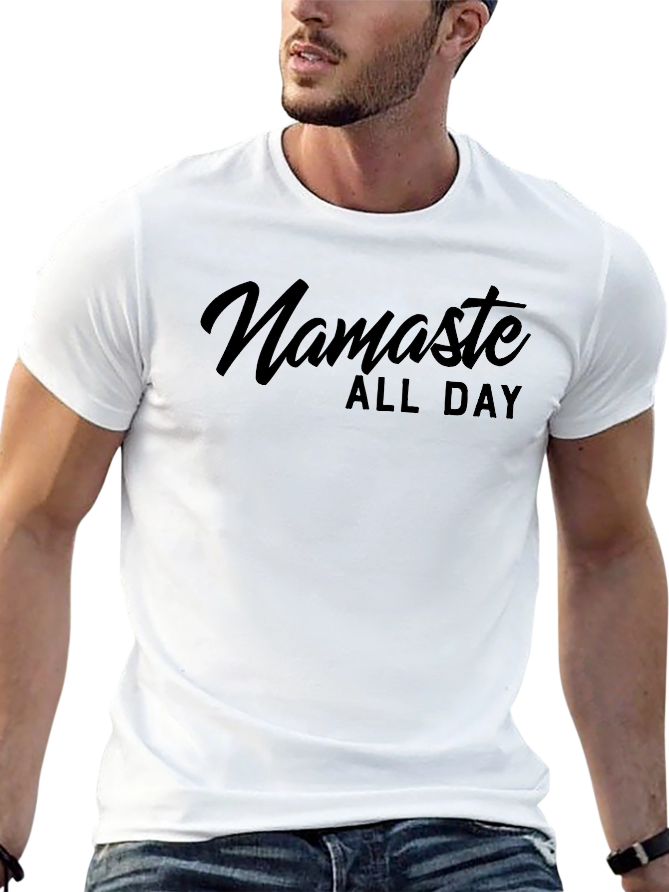 Namaste All Day Graphic Tee - Black Casual T-Shirt