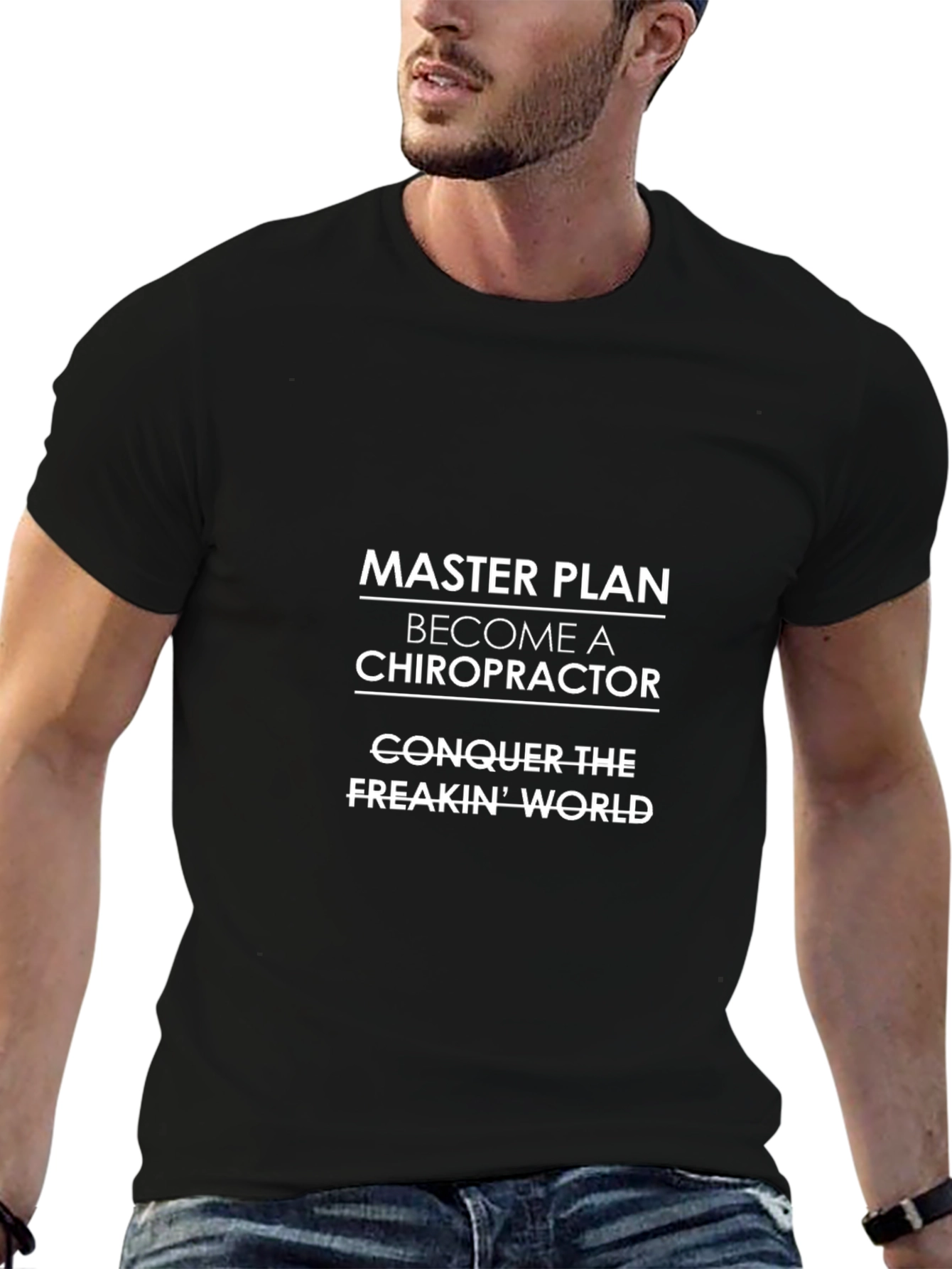 Chiropractor Master Plan Black T-Shirt