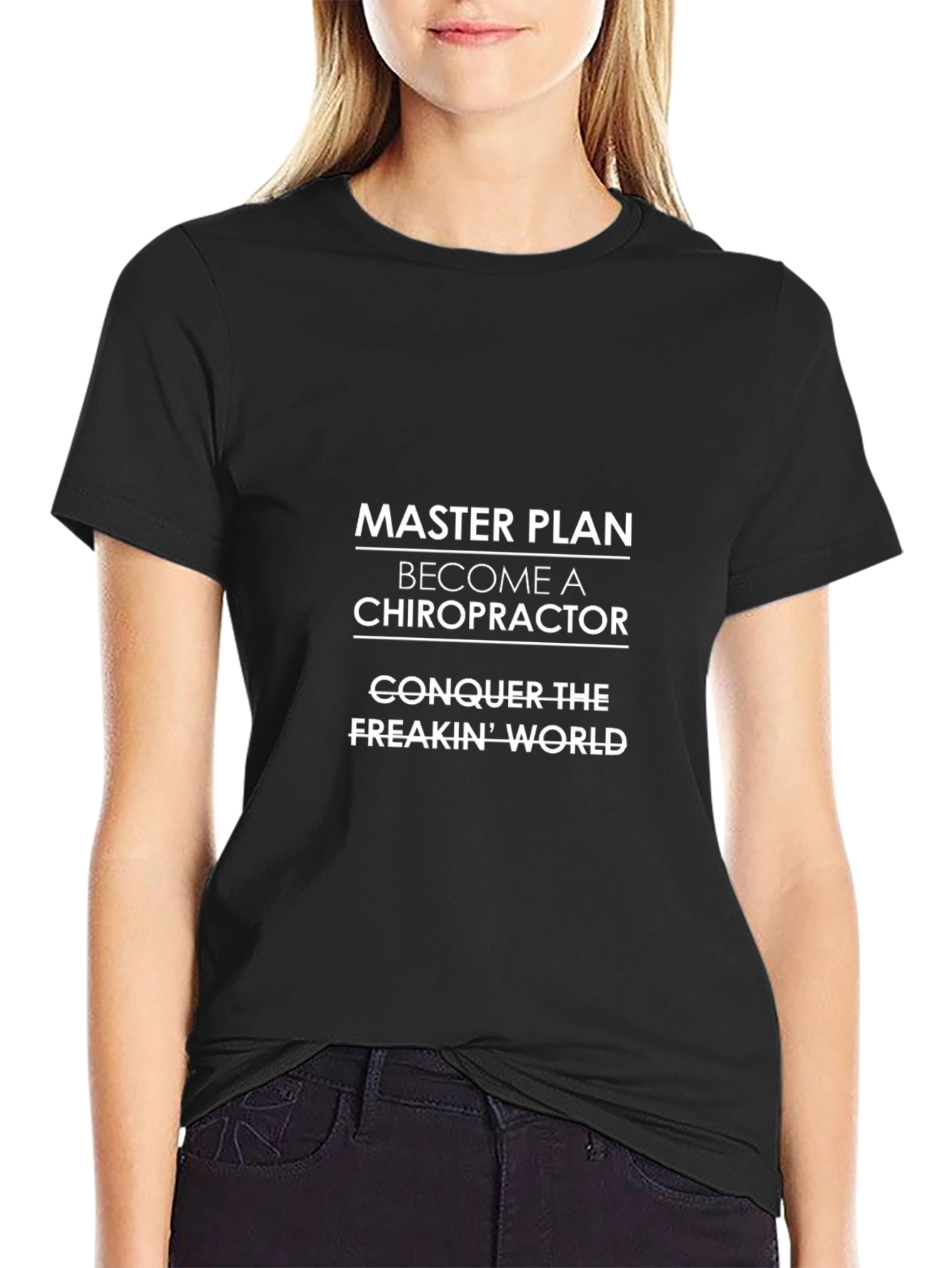 Chiropractor Master Plan Black T-Shirt