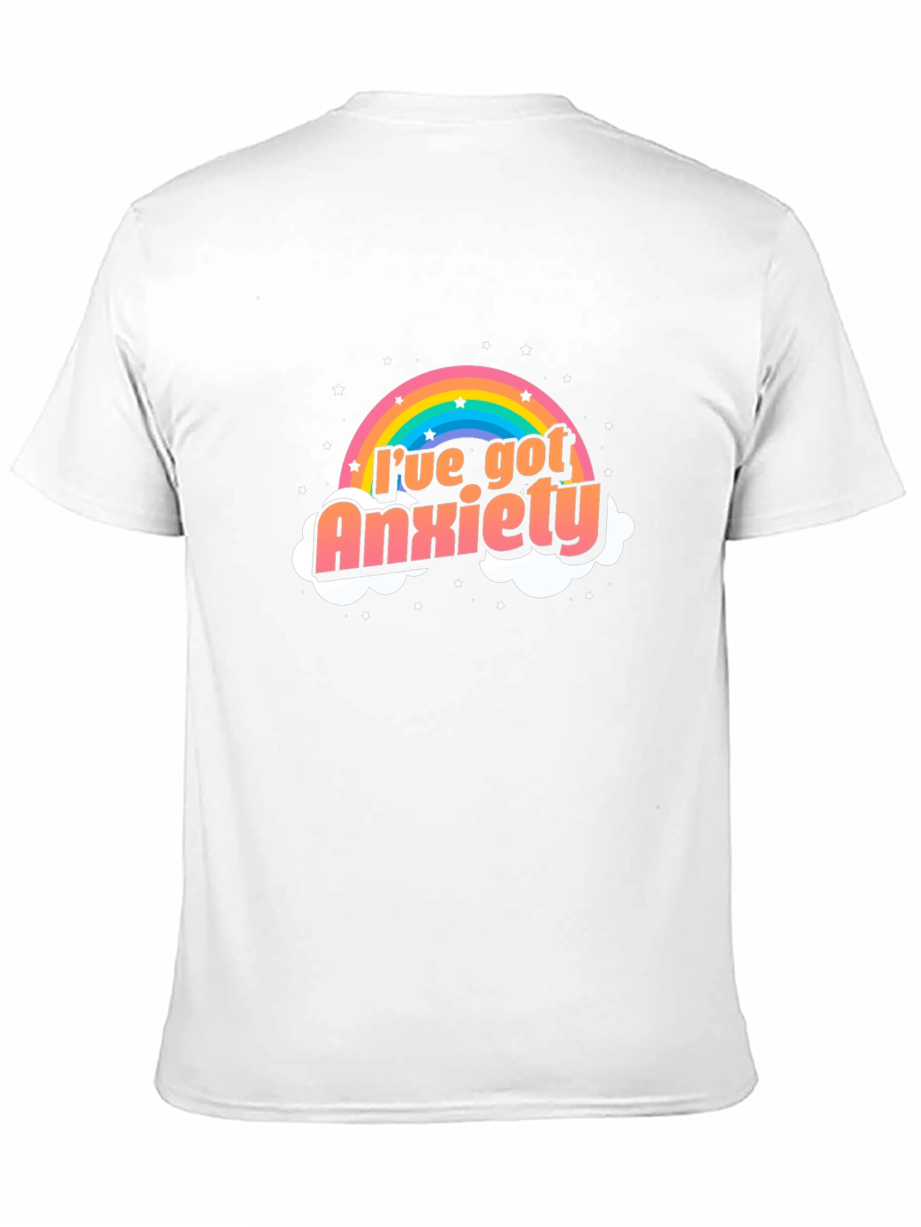 Anxiety Rainbow Graphic Black Tee Shirt