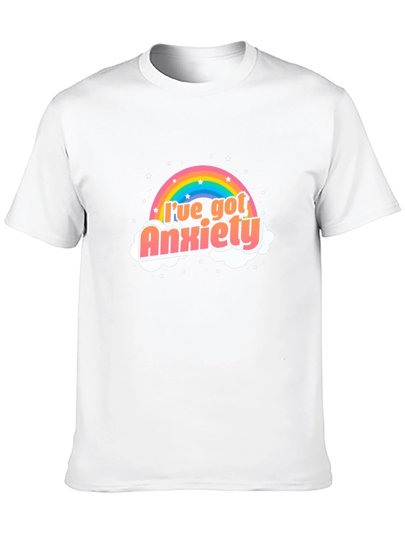 Anxiety Rainbow Graphic Black Tee Shirt
