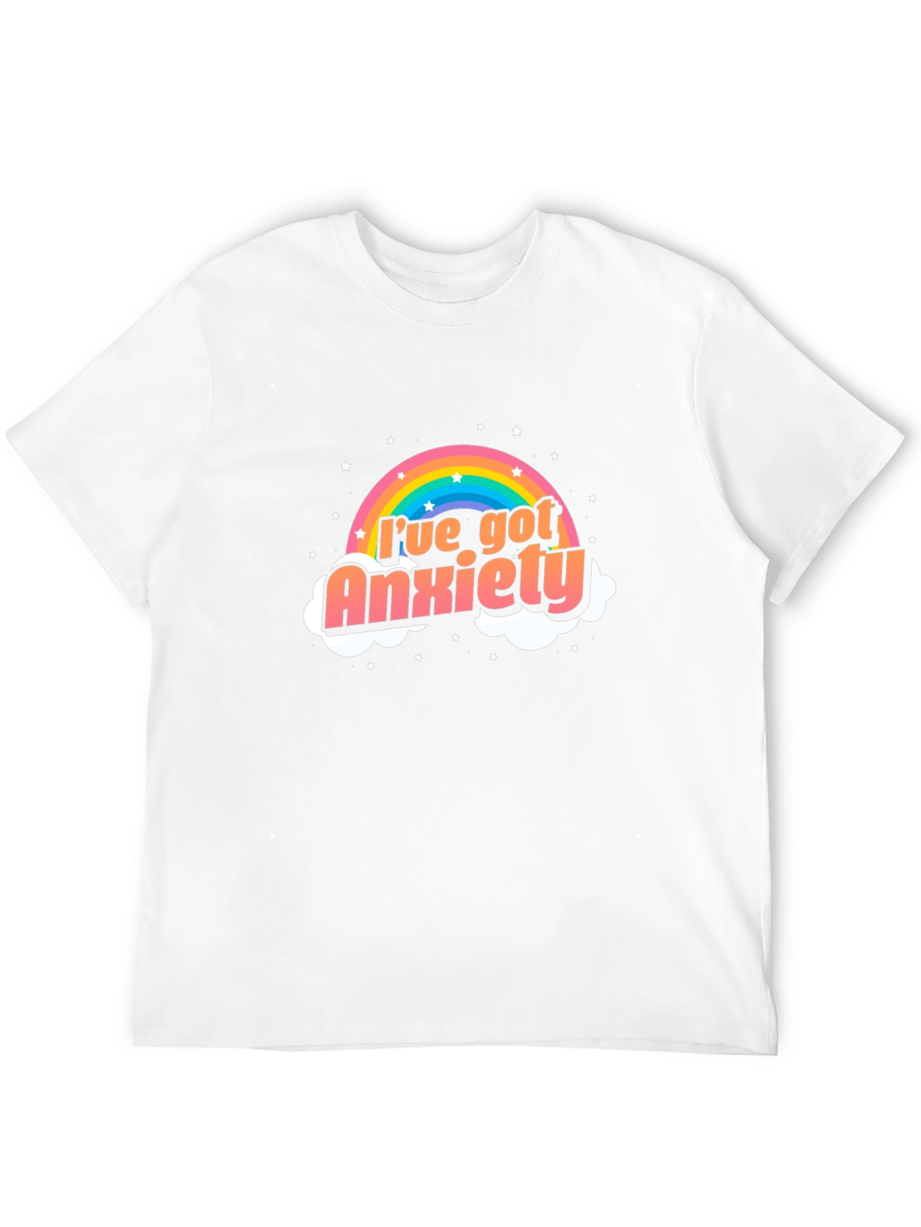 Anxiety Rainbow Graphic Black Tee Shirt