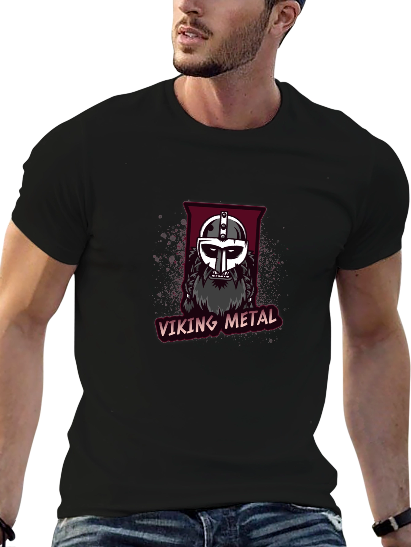 Viking Metal Graphic Tee - Black Cotton T-Shirt