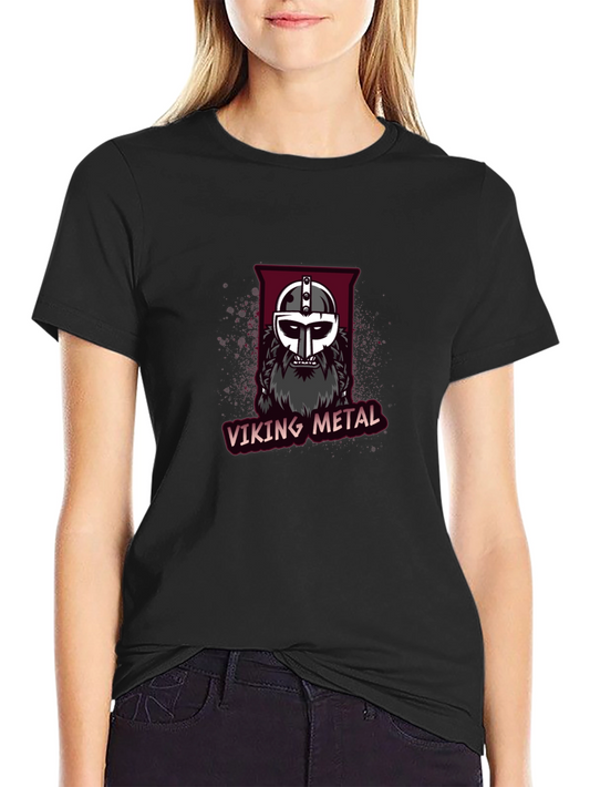 Viking Metal Graphic Tee - Black Cotton T-Shirt