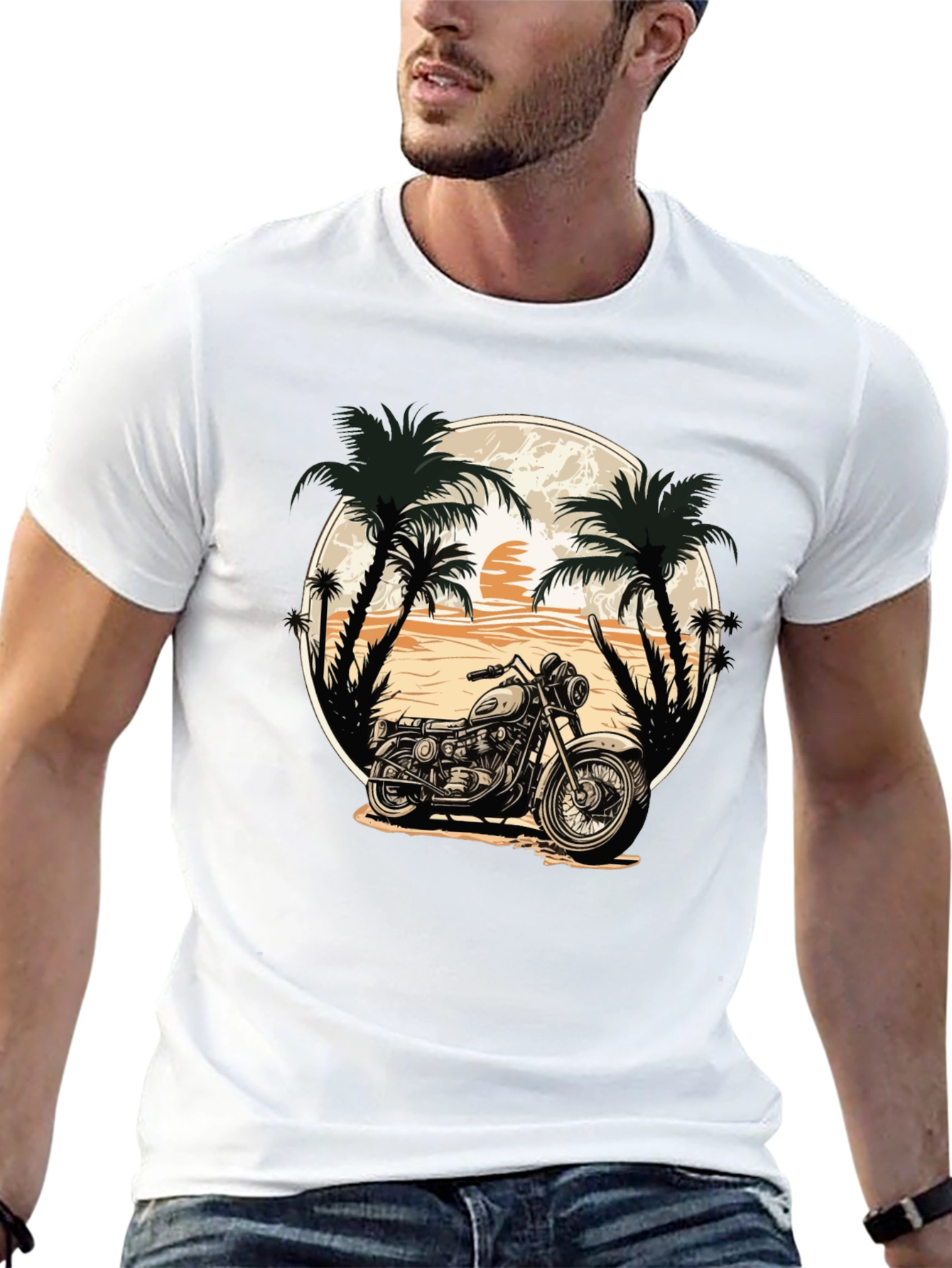 Motorcycle Beach Graphic Tee