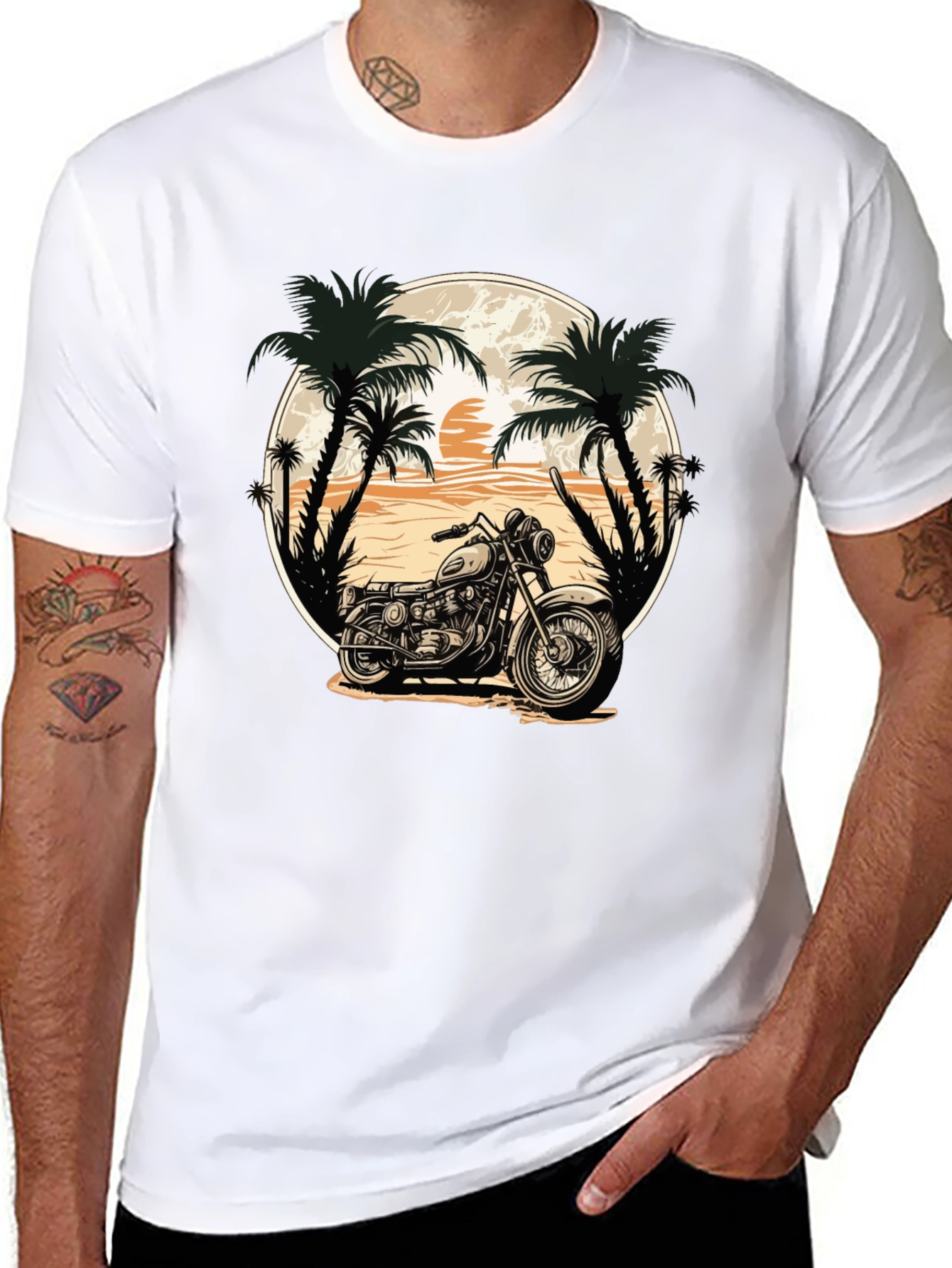 Motorcycle Beach Graphic Tee