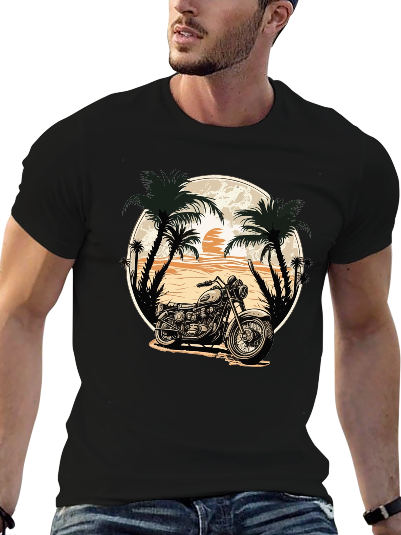 Motorcycle Beach Graphic Tee