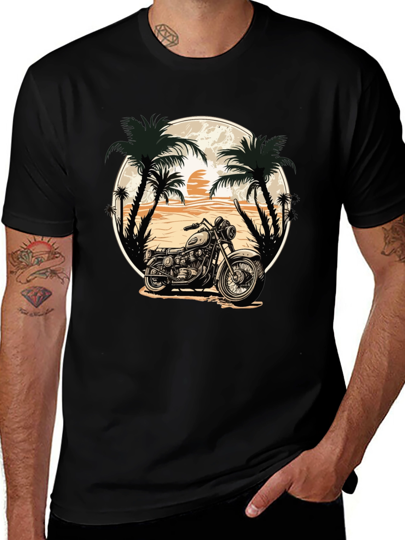 Motorcycle Beach Graphic Tee