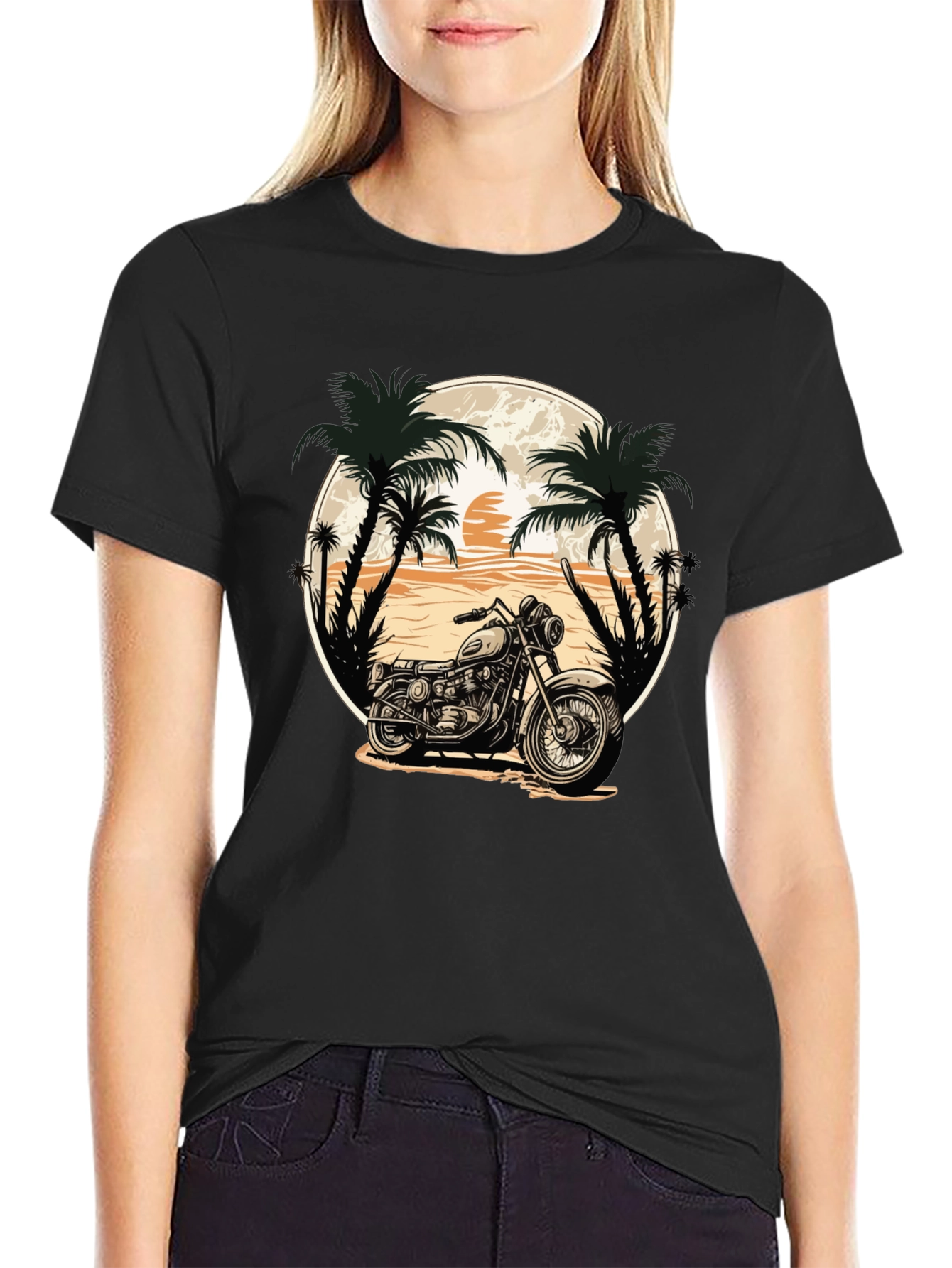 Motorcycle Beach Graphic Tee