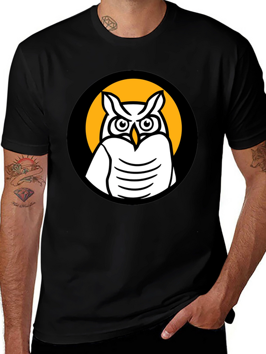 Owl Graphic Black T-Shirt - Menswear