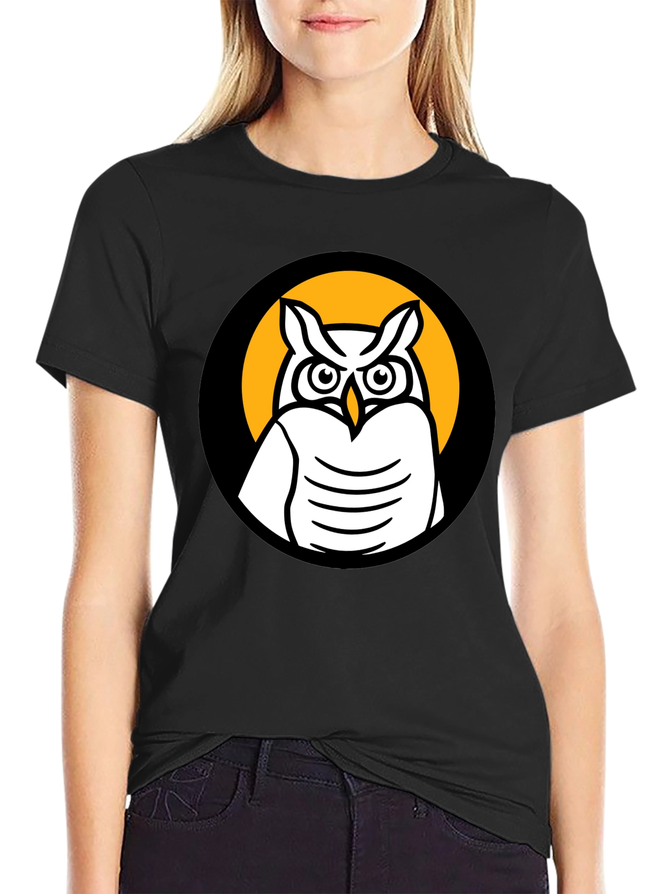 Owl Graphic Black T-Shirt - Menswear