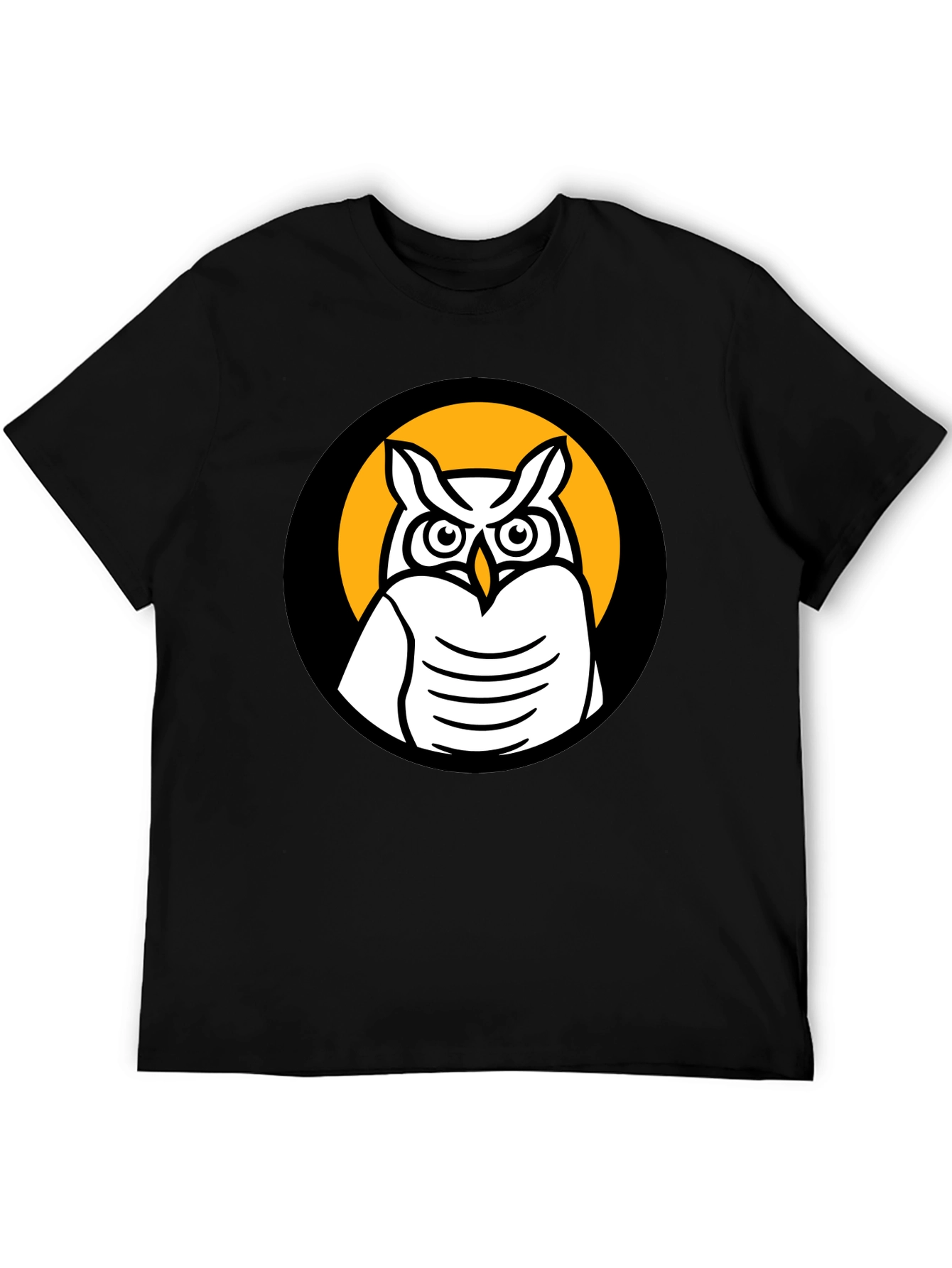 Owl Graphic Black T-Shirt - Menswear