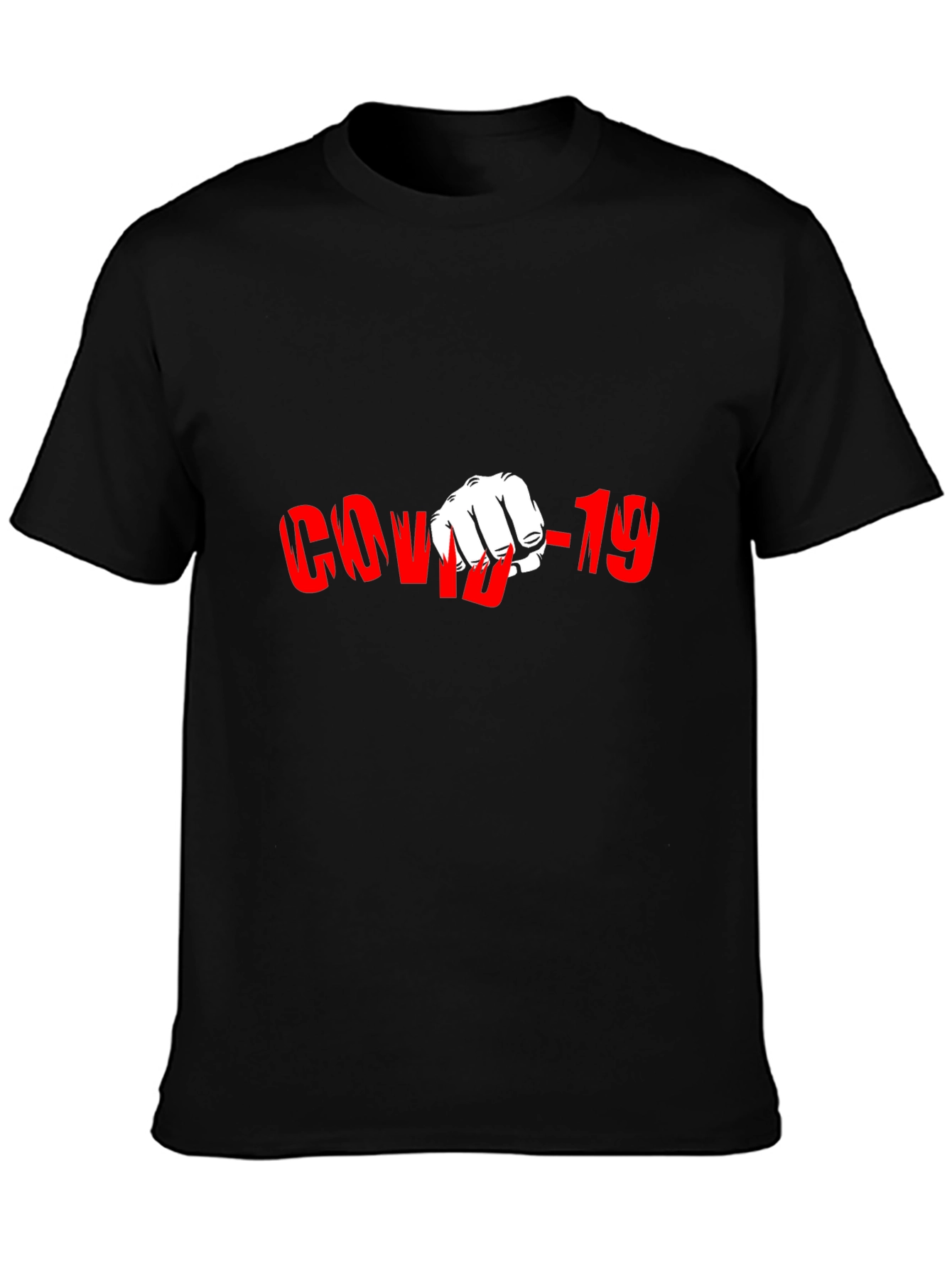 COVID-19 Punch Black Graphic T-Shirt