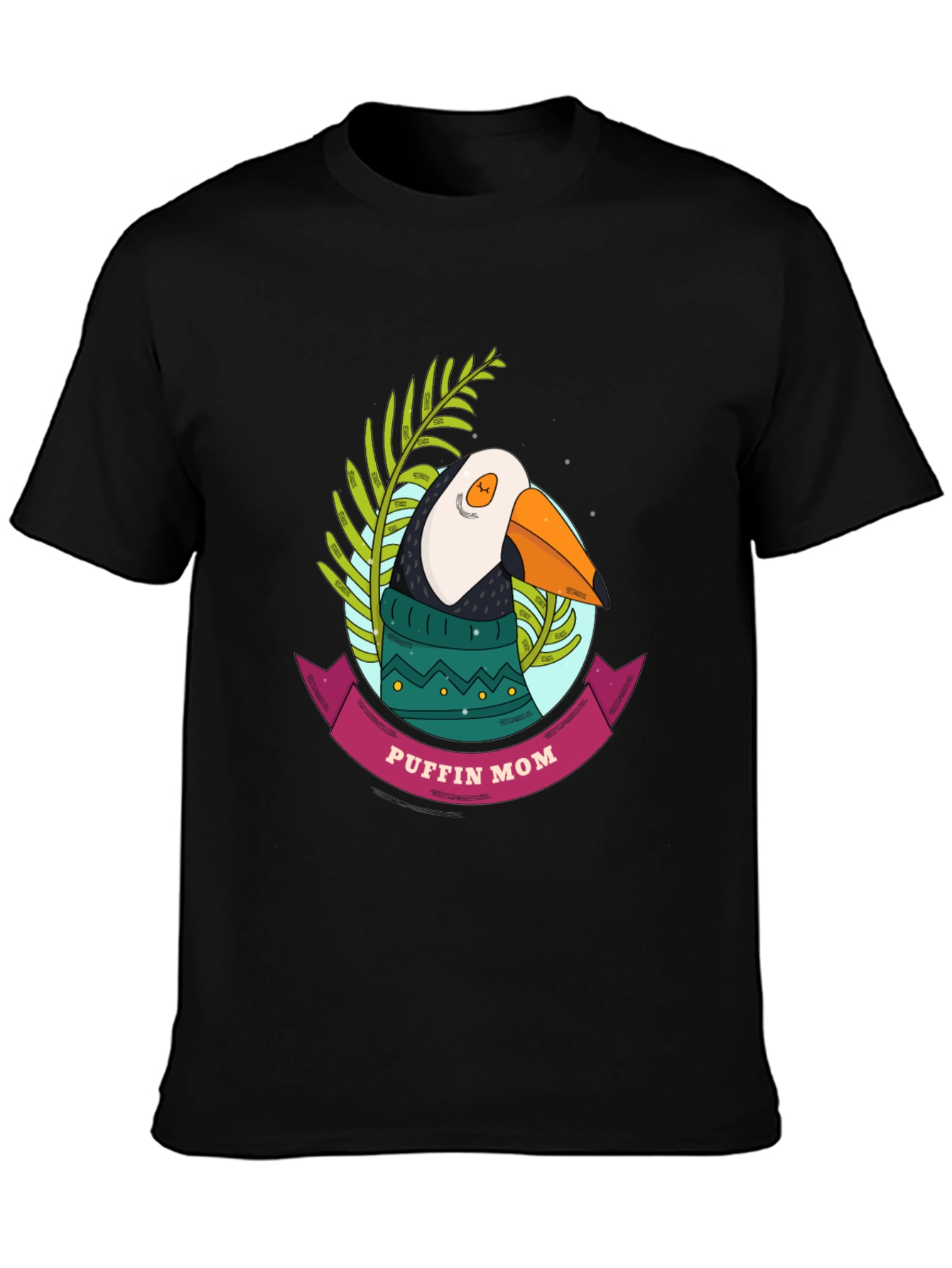 Puffin Mom Graphic Tee - Cute Bird Lover Shirt