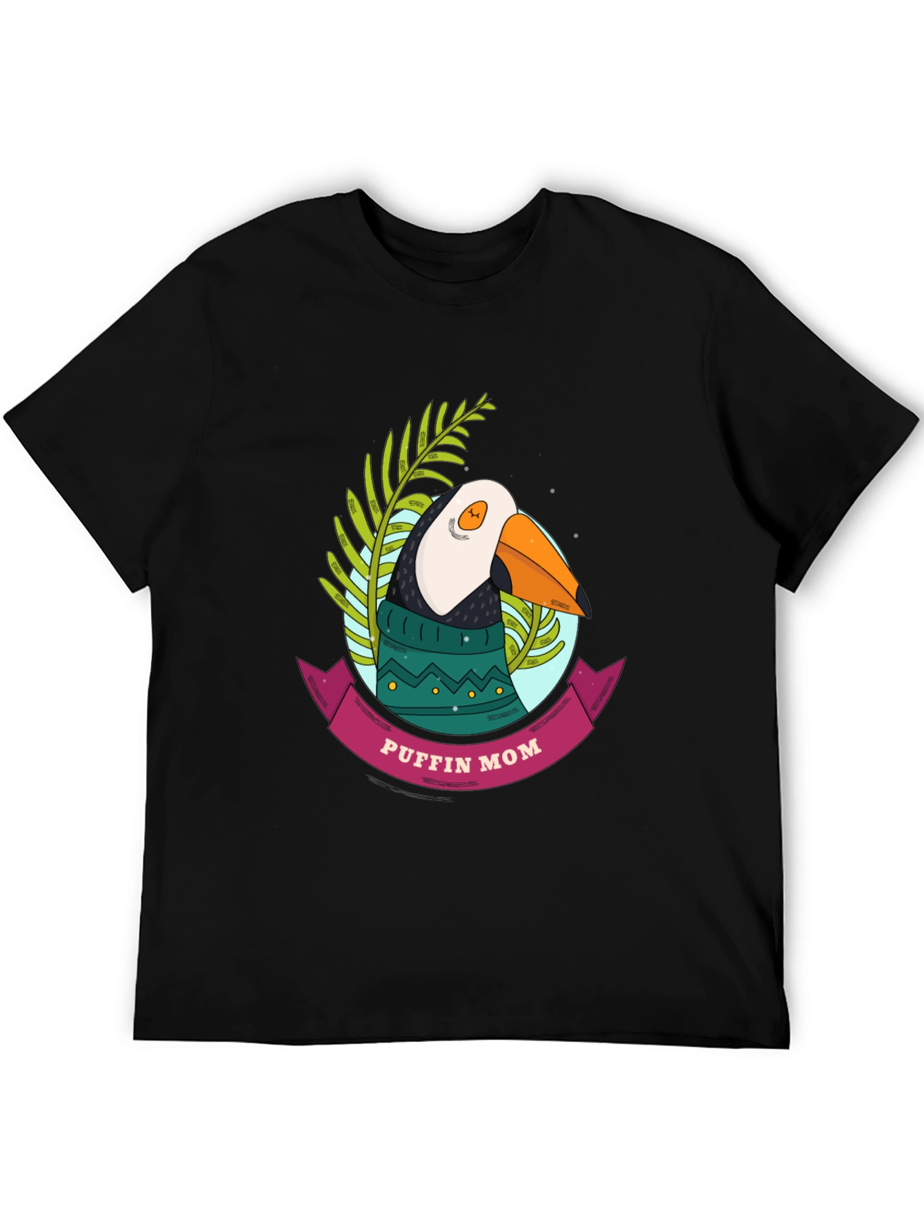 Puffin Mom Graphic Tee - Cute Bird Lover Shirt