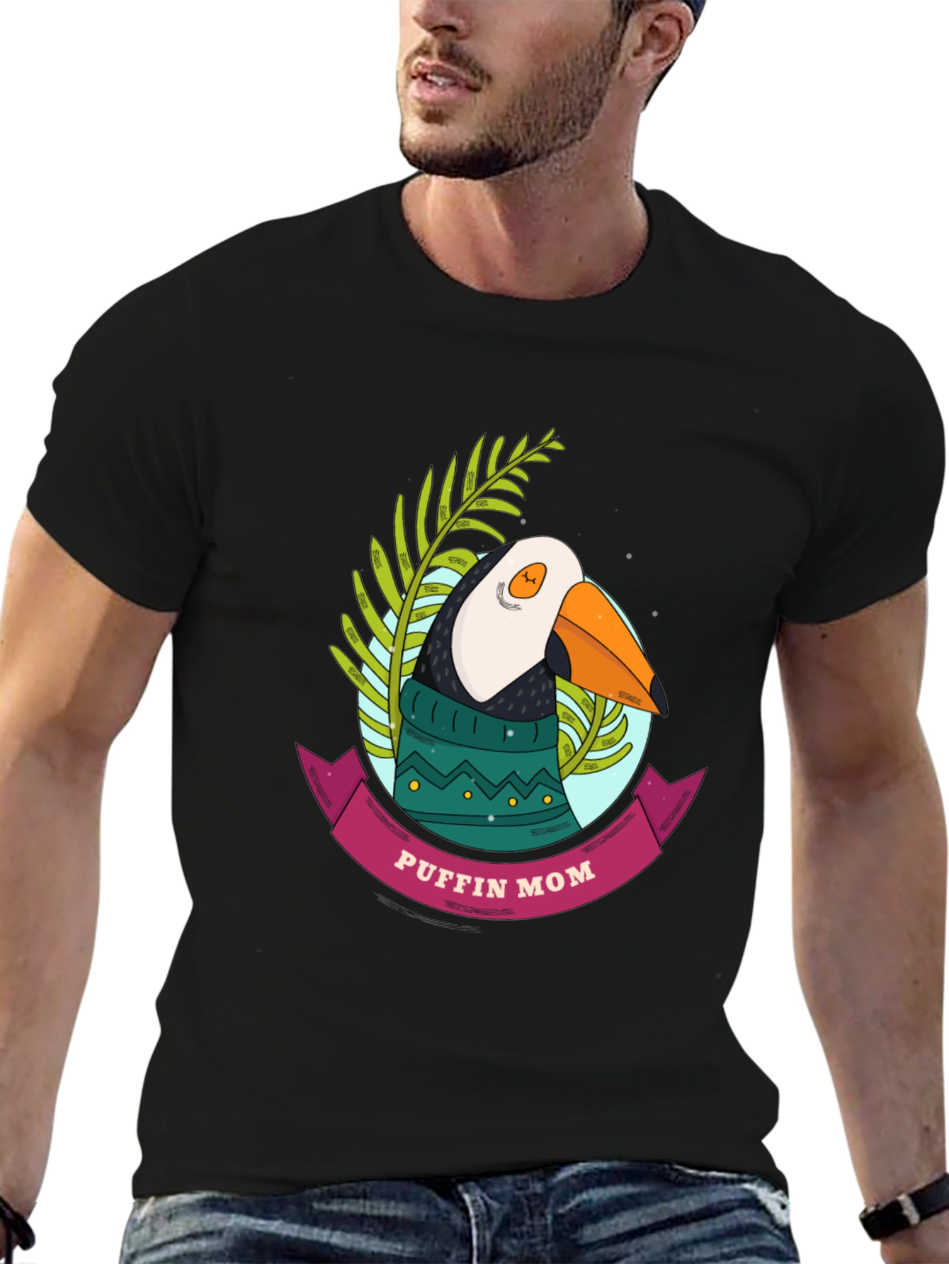 Puffin Mom Graphic Tee - Cute Bird Lover Shirt