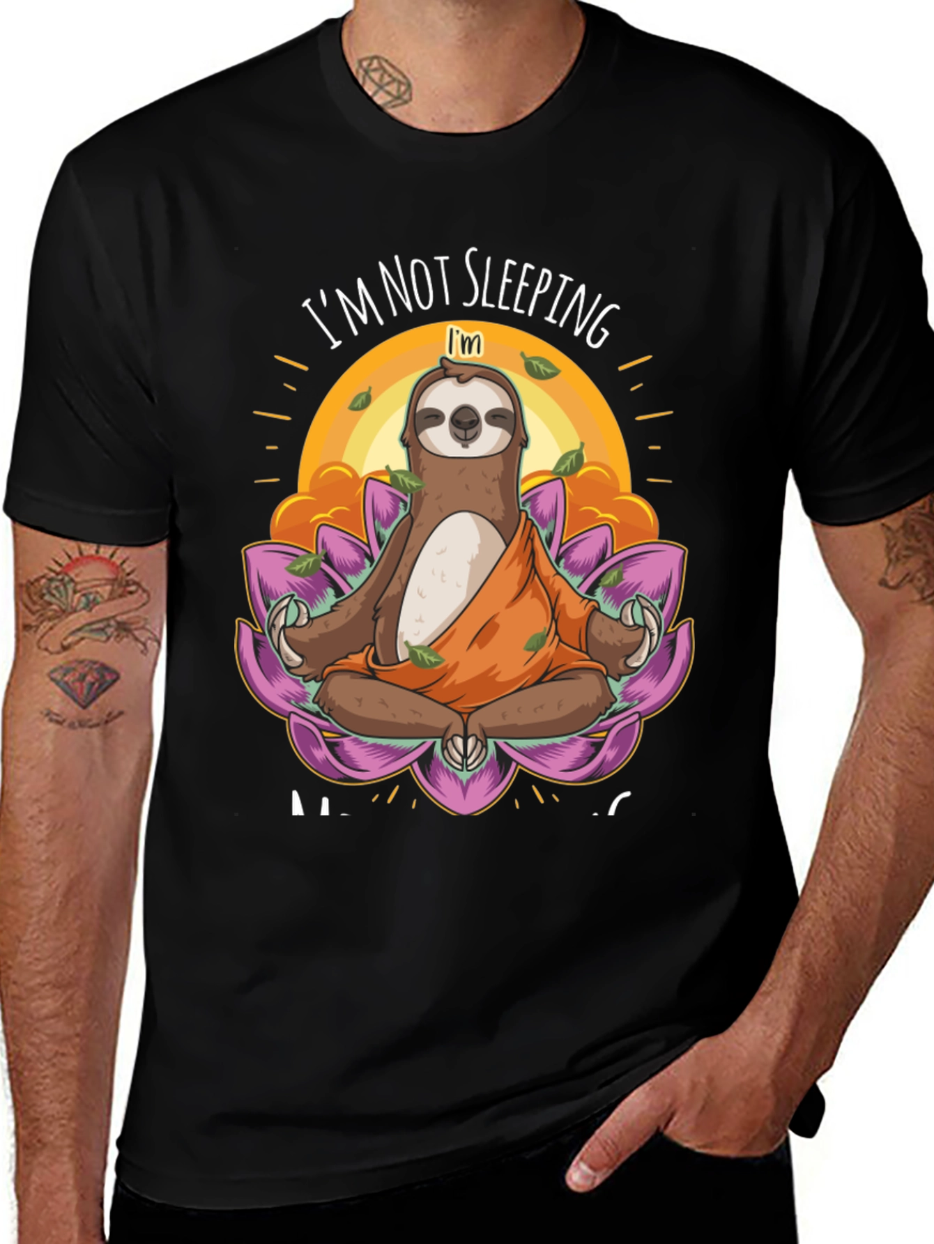 Meditating Sloth Graphic Tee - Funny Yoga Shirt