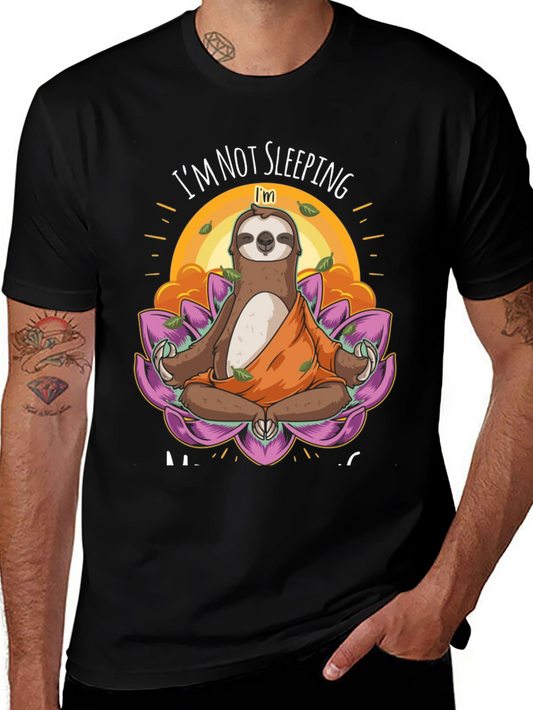 Meditating Sloth Graphic Tee - Funny Yoga Shirt