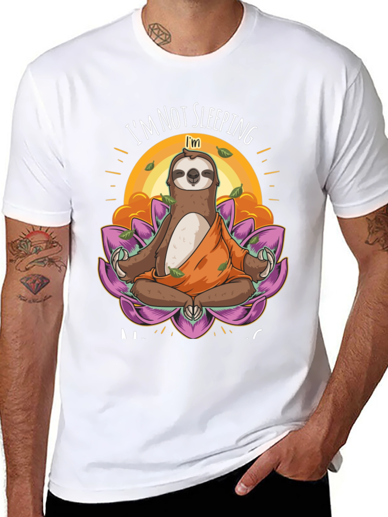 Meditating Sloth Graphic Tee - Funny Yoga Shirt