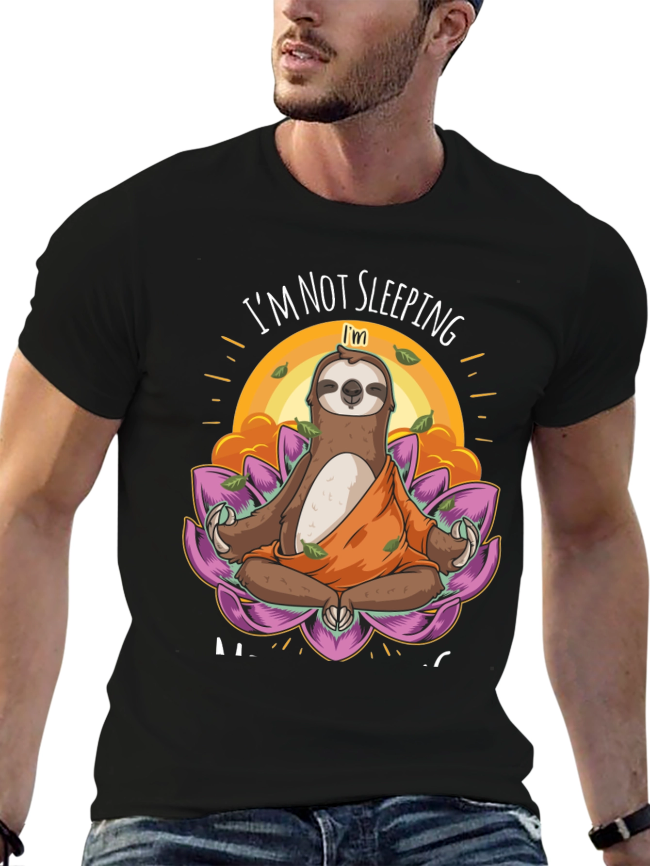 Meditating Sloth Graphic Tee - Funny Yoga Shirt