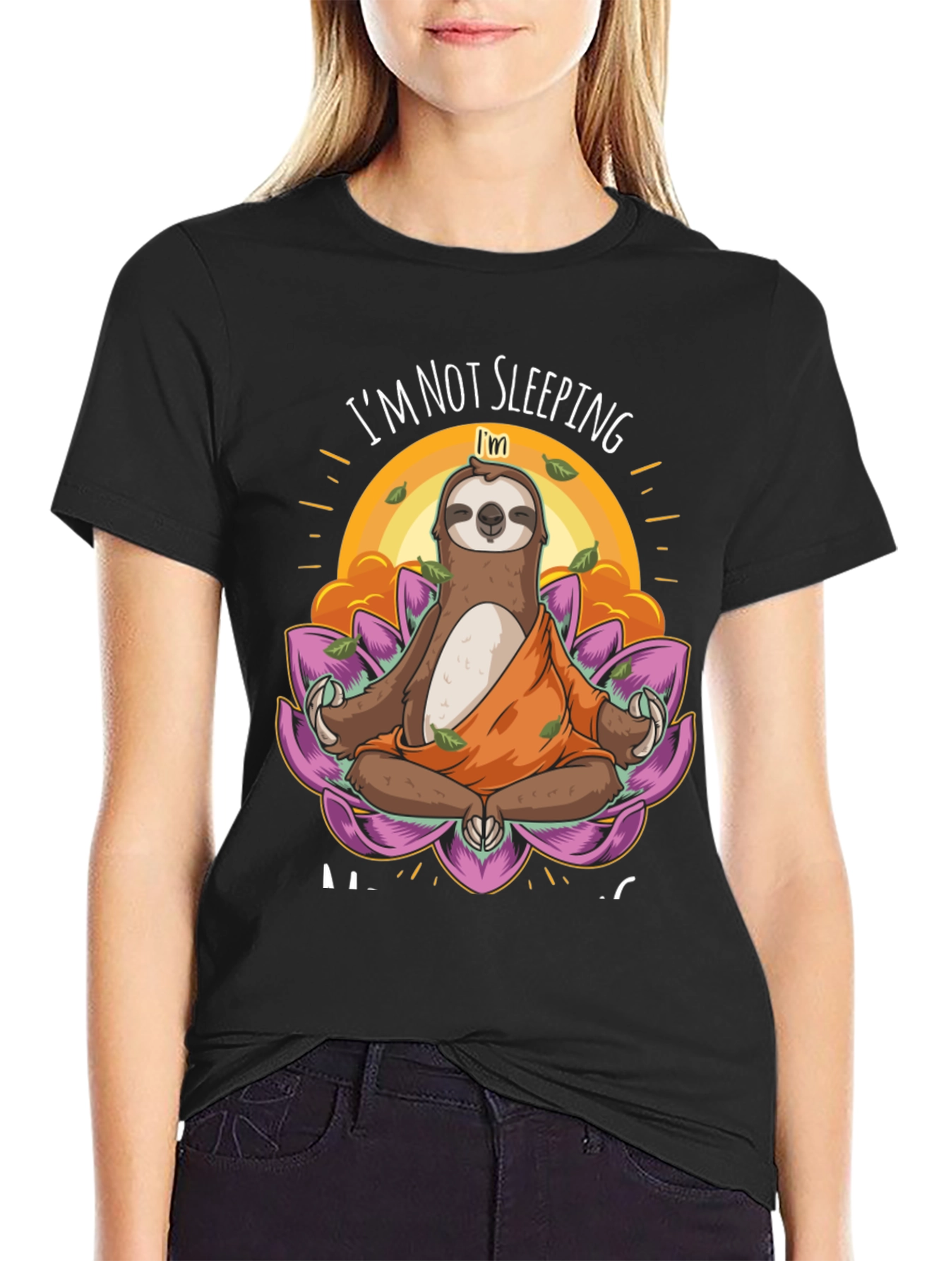 Meditating Sloth Graphic Tee - Funny Yoga Shirt