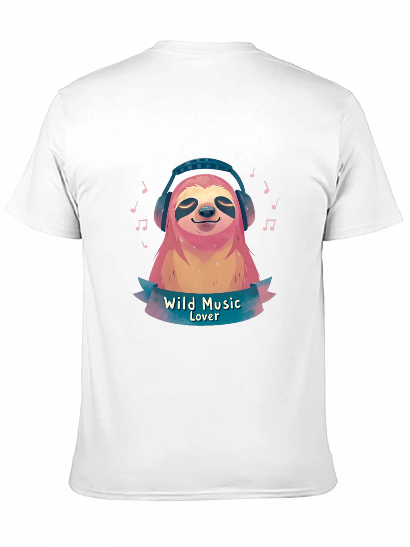 Wild Music Lover Sloth Graphic T-Shirt