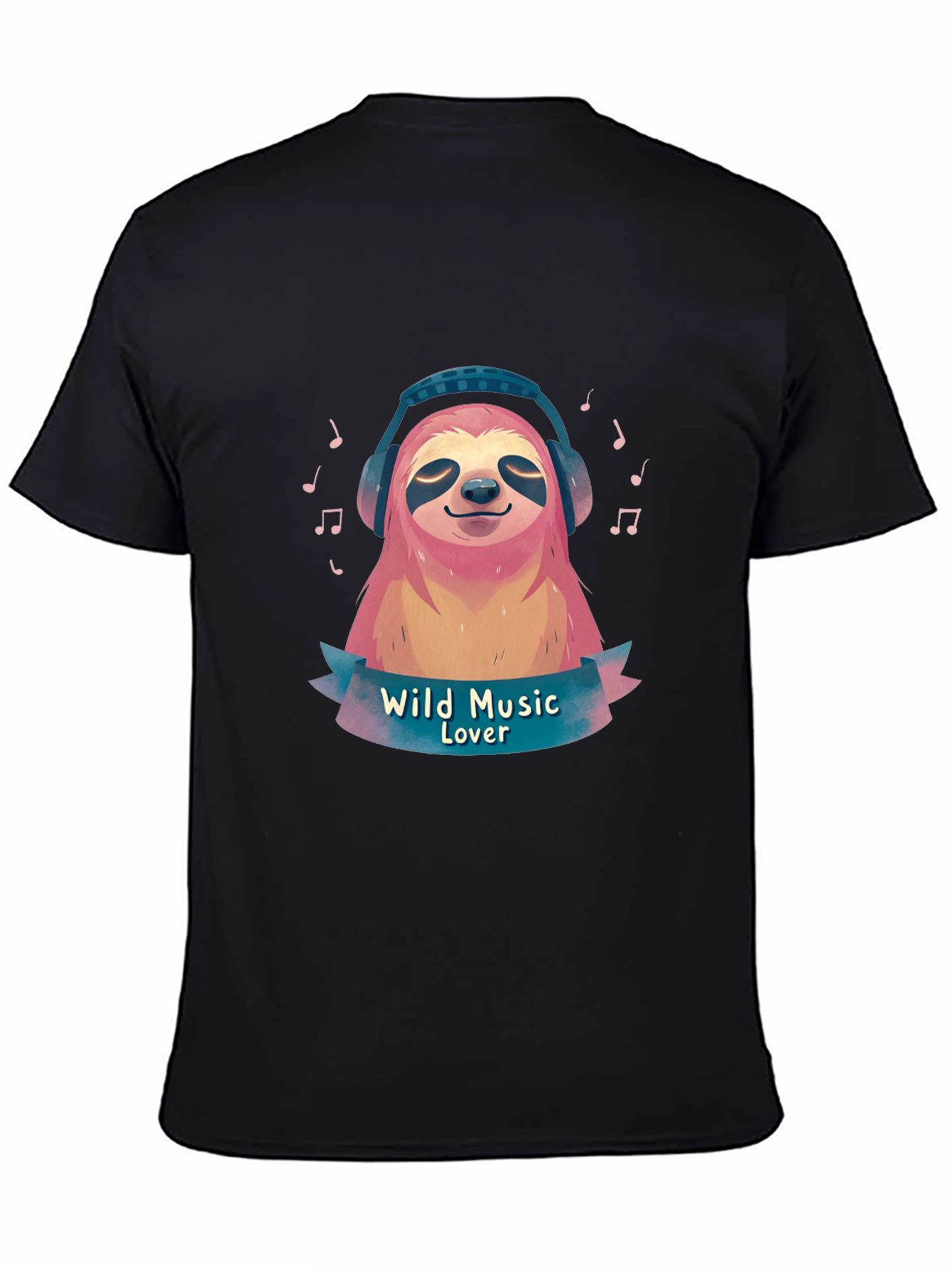 Wild Music Lover Sloth Graphic T-Shirt