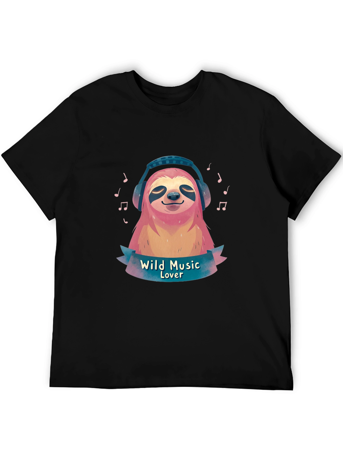 Wild Music Lover Sloth Graphic T-Shirt