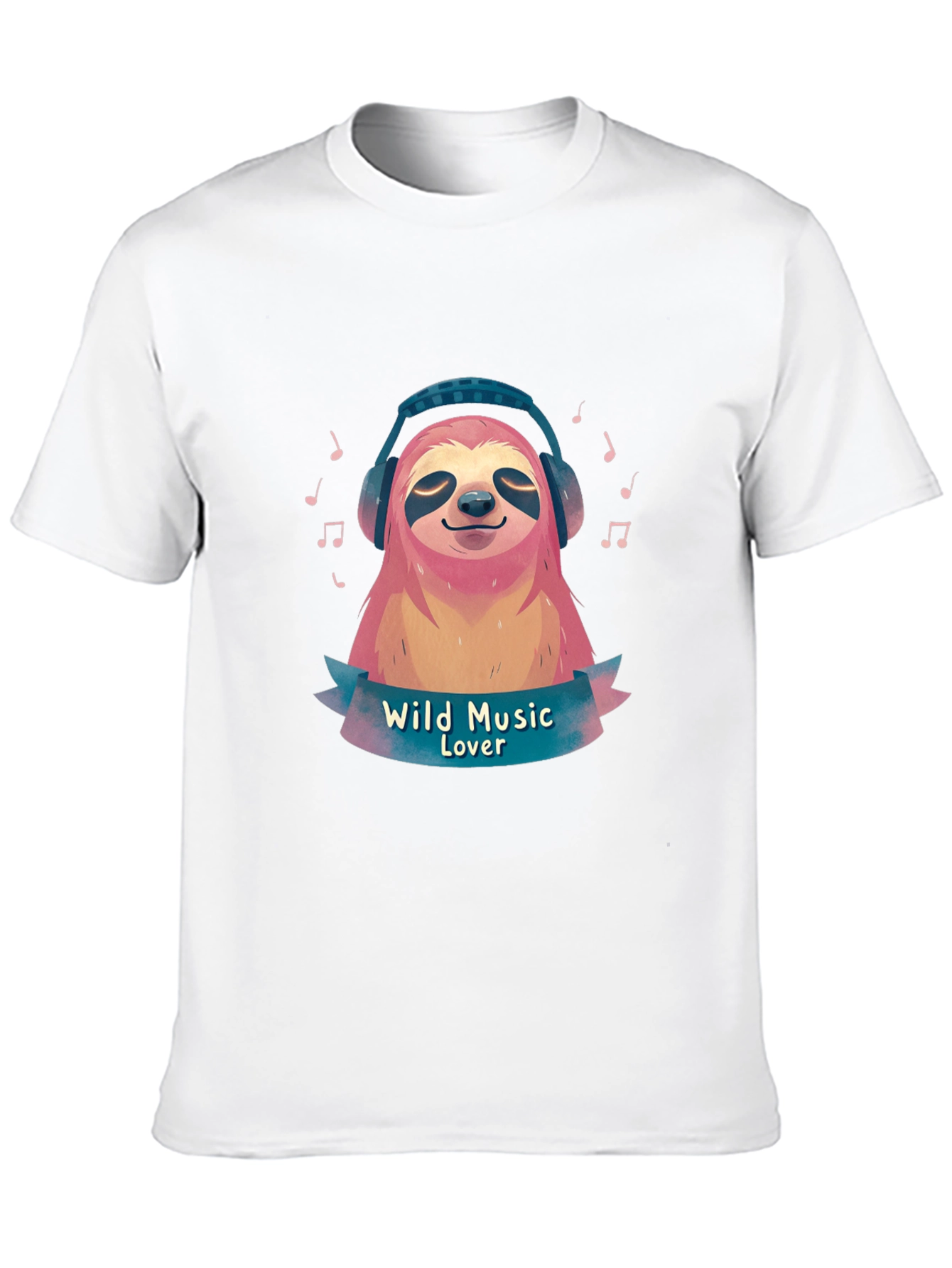 Wild Music Lover Sloth Graphic T-Shirt