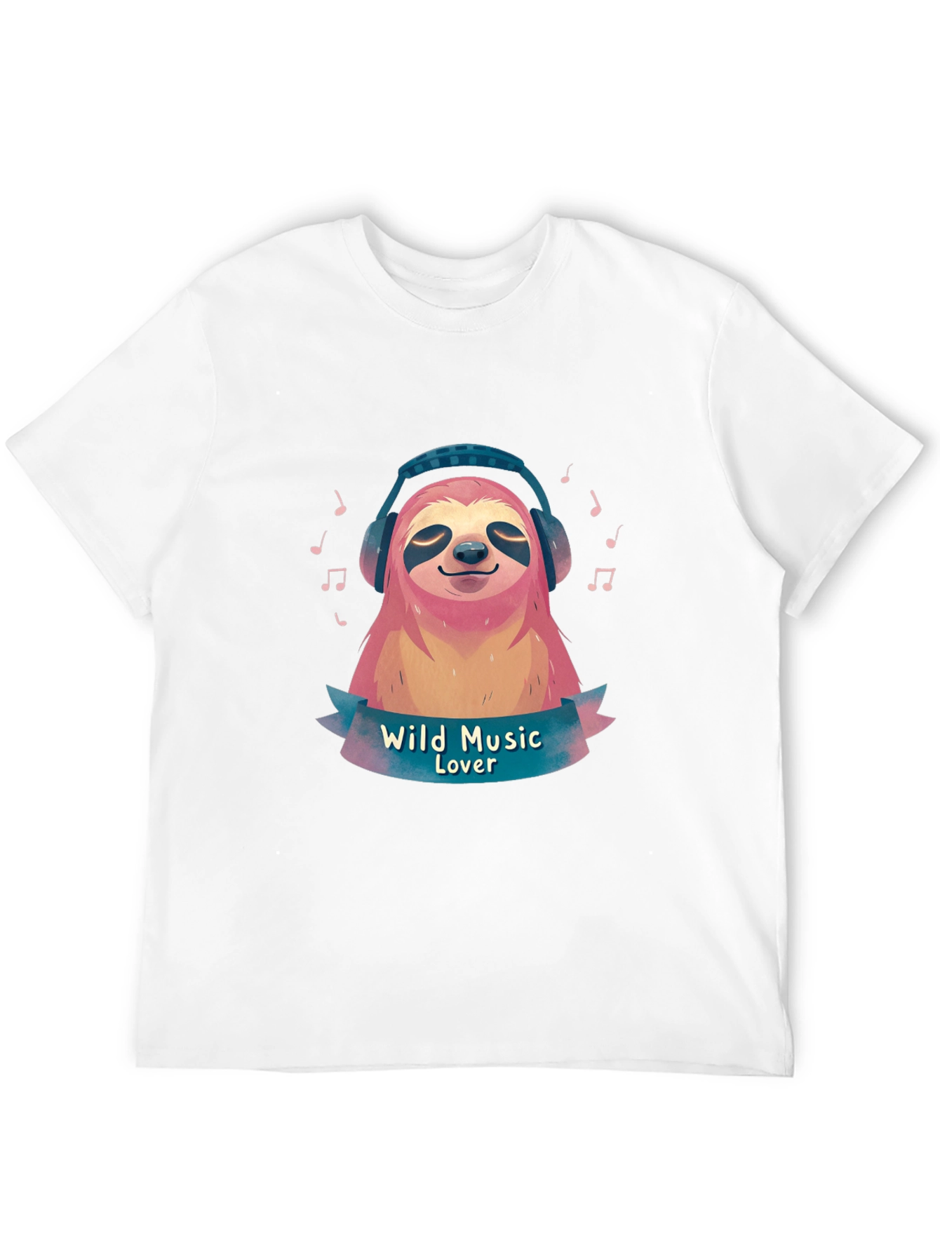 Wild Music Lover Sloth Graphic T-Shirt