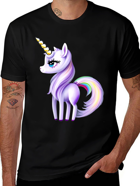 Unicorn Graphic Tee - Magical Mens Black T-Shirt