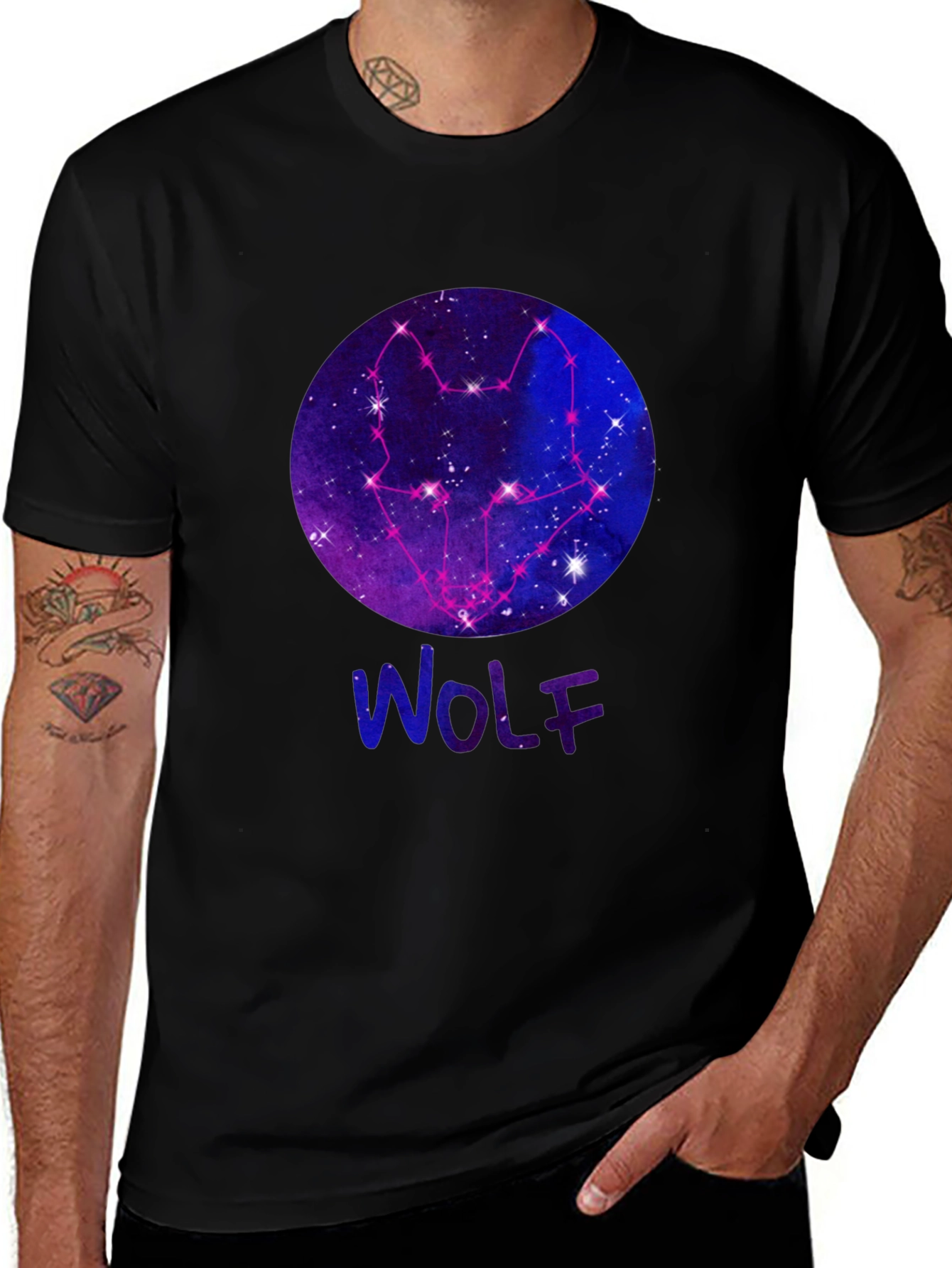 Wolf Constellation Galaxy T-Shirt
