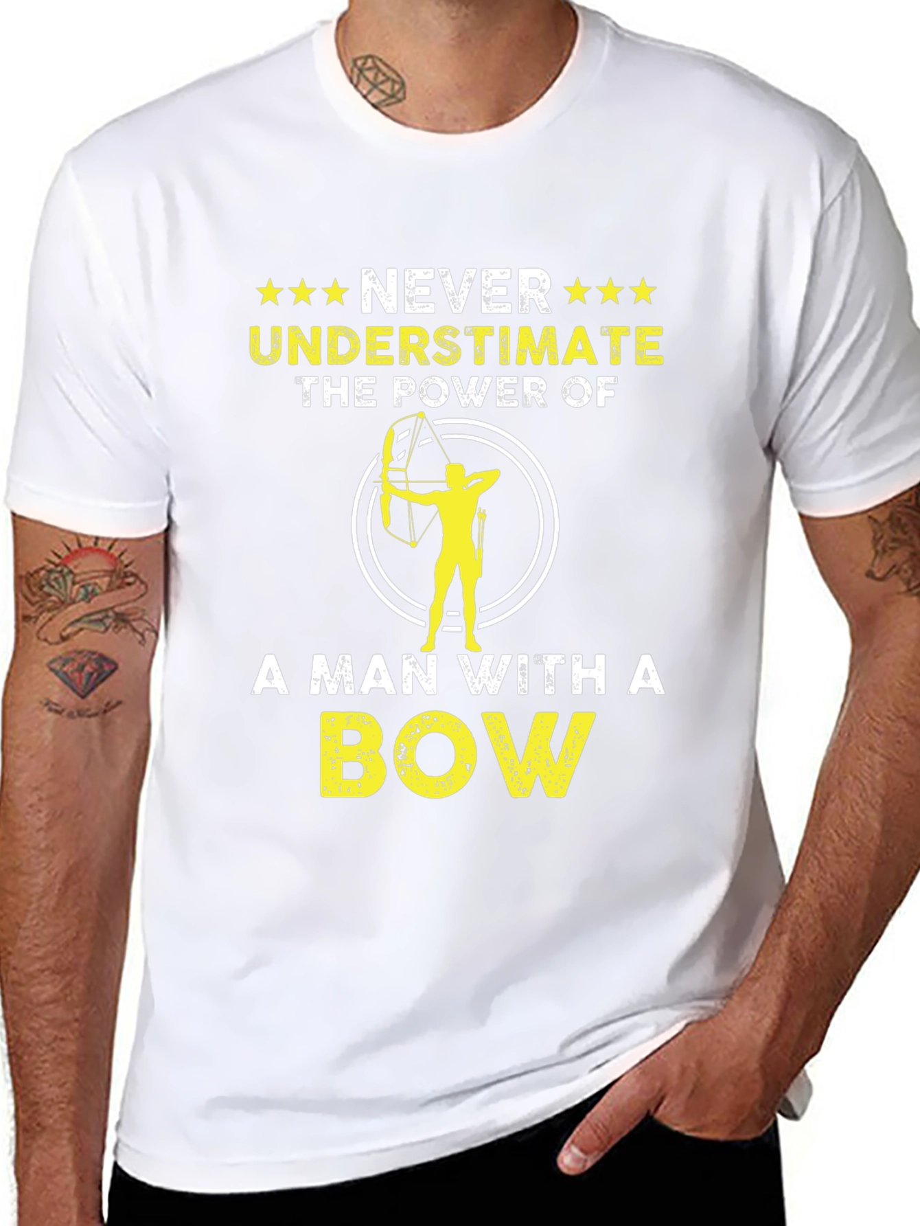 Never Underestimate A Man With A Bow T-Shirt