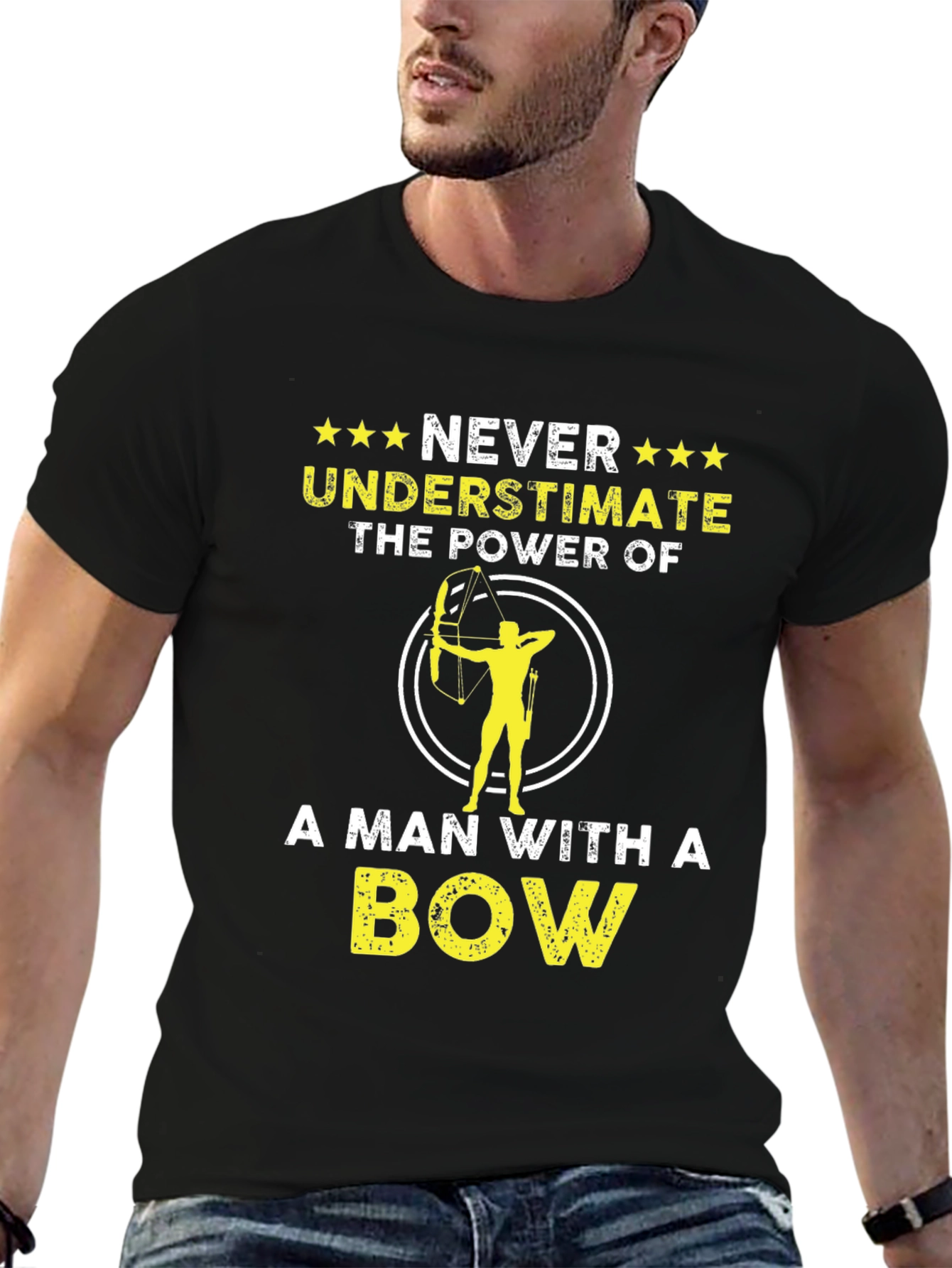 Never Underestimate A Man With A Bow T-Shirt