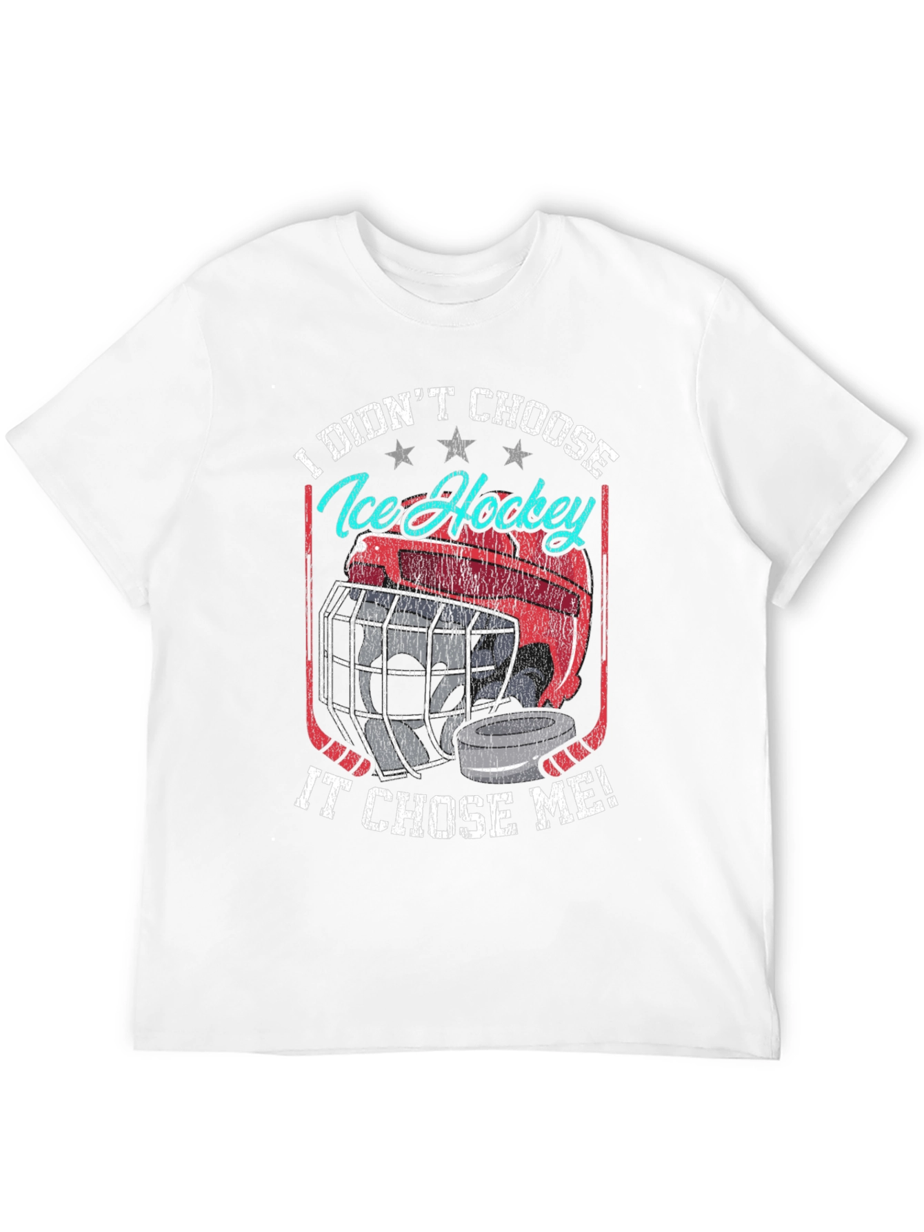 Ice Hockey Chose Me Black Graphic T-Shirt