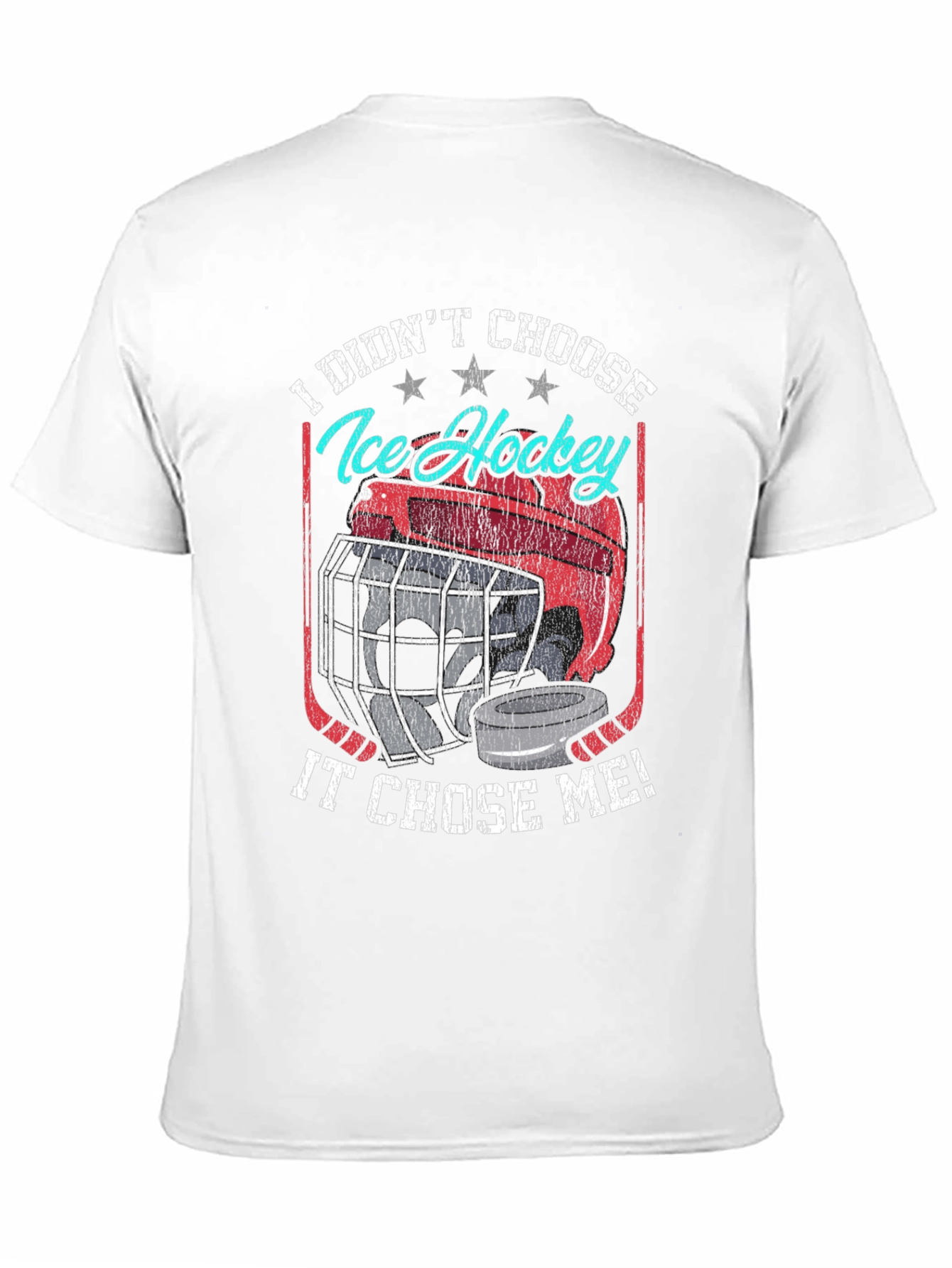 Ice Hockey Chose Me Black Graphic T-Shirt