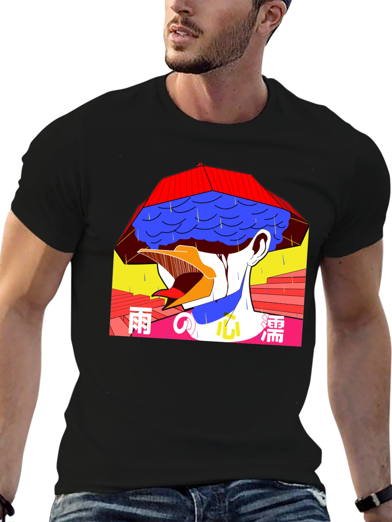 Artistic Japanese-Style Graphic T-Shirt