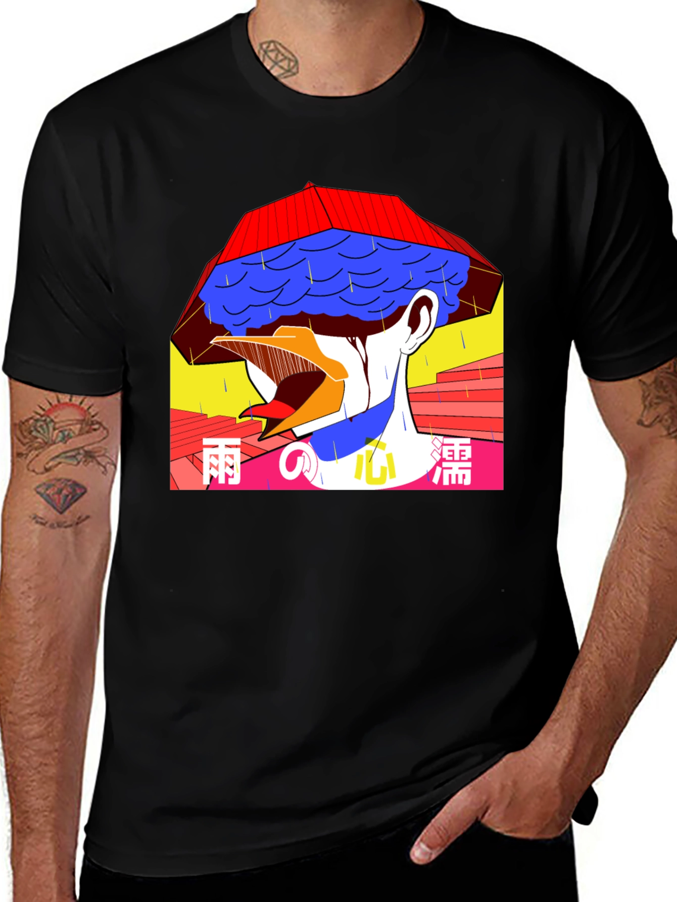 Artistic Japanese-Style Graphic T-Shirt