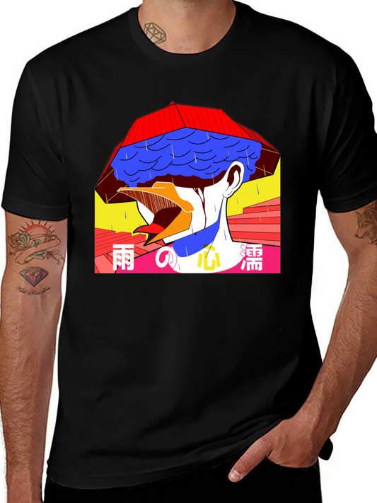 Artistic Japanese-Style Graphic T-Shirt