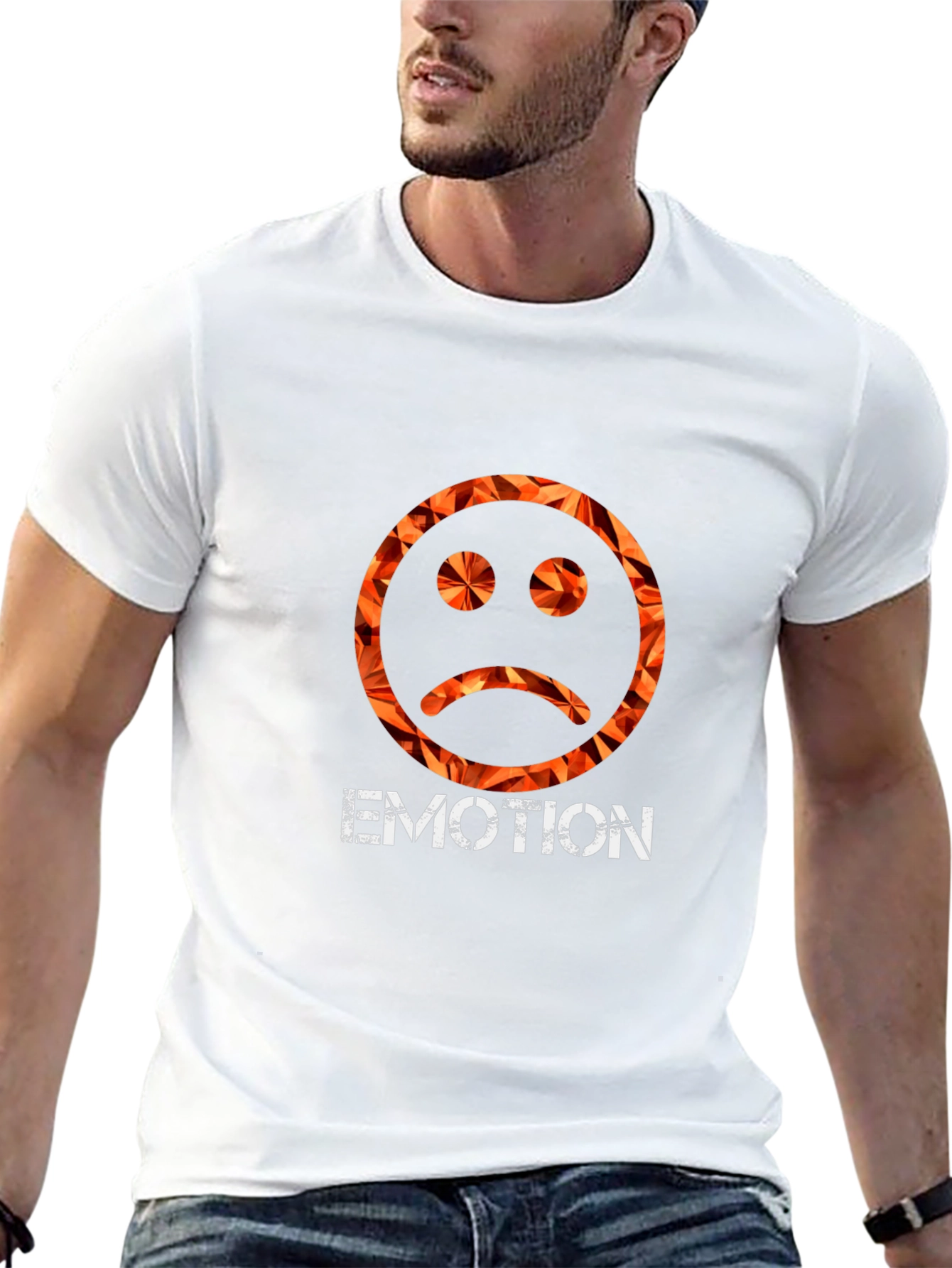 Emo Emotion Graphic Tee - Trendy Sad Face Shirt