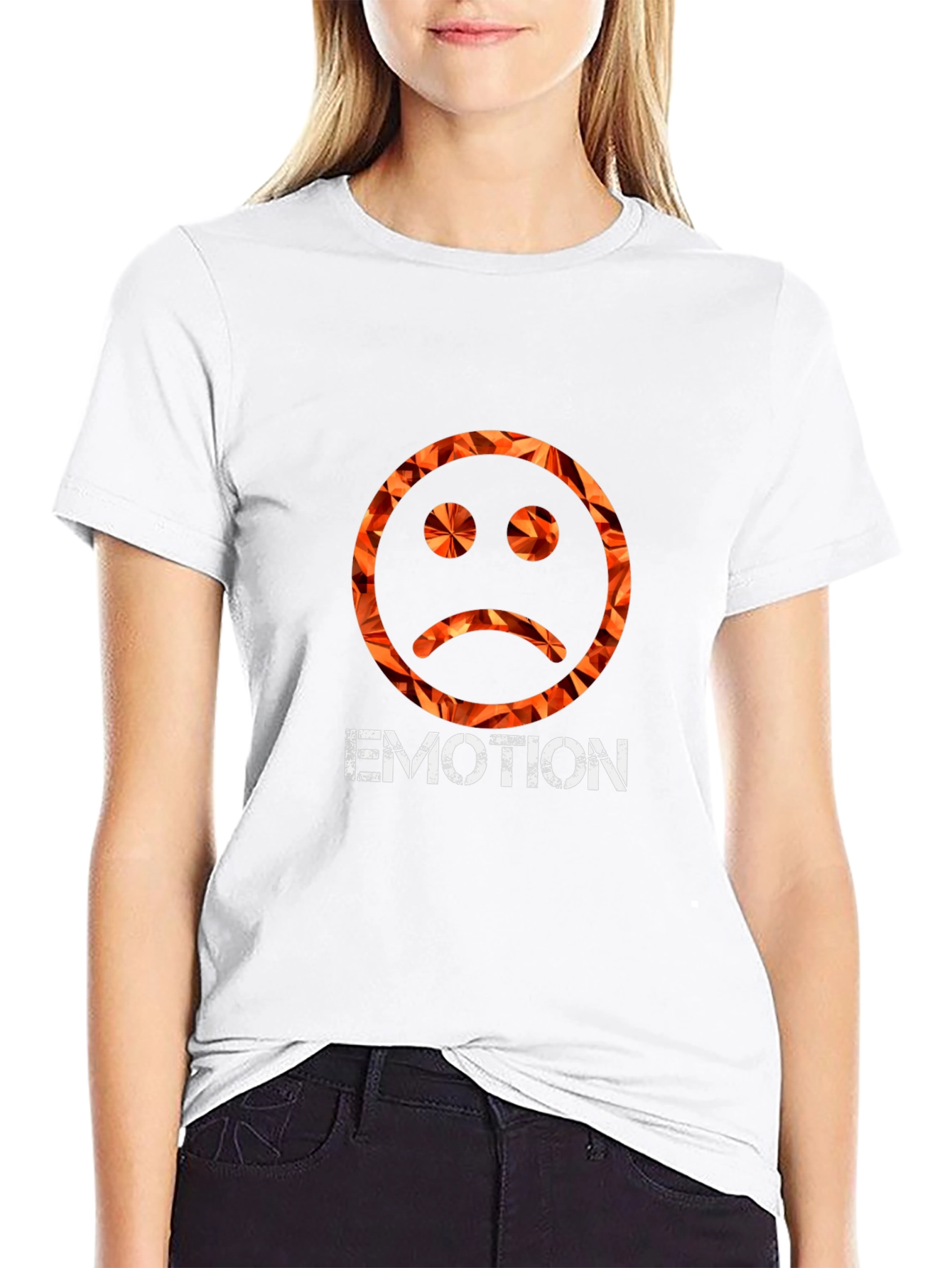 Emo Emotion Graphic Tee - Trendy Sad Face Shirt