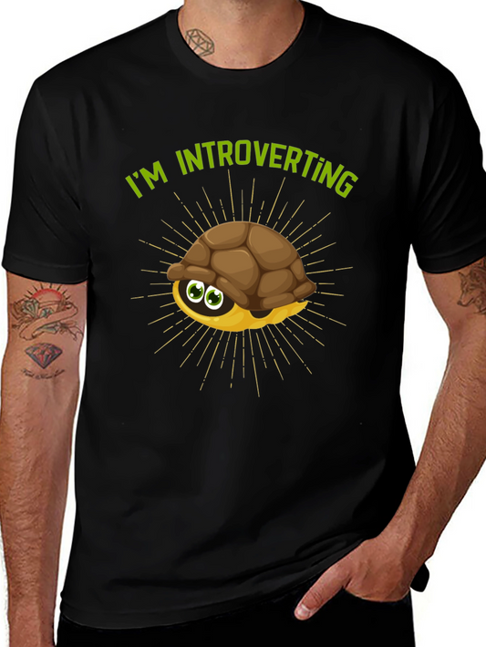 Introverting Turtle Graphic Tee - Black