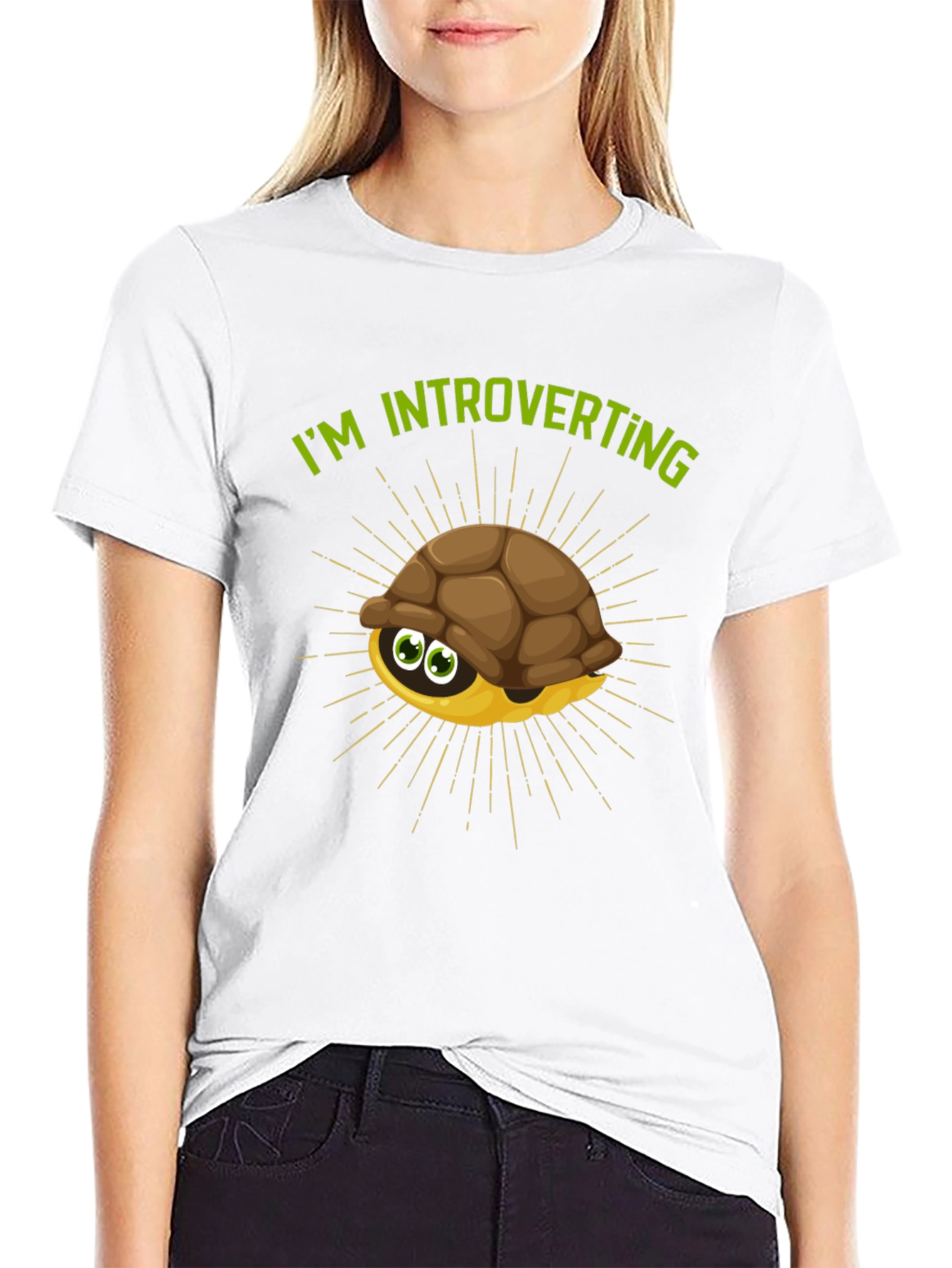 Introverting Turtle Graphic Tee - Black